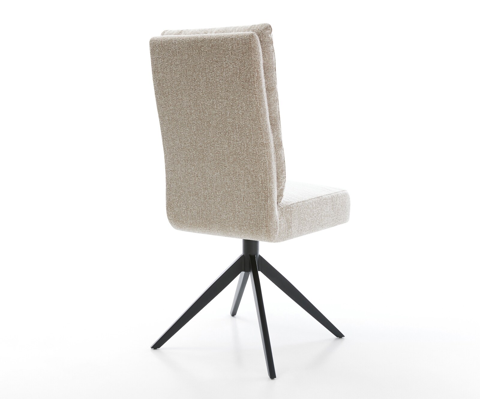 Chaise-pivotante Pela-Flex tissu tissé doux beige pied croisé large noir pivotement sur 360° fonction bascule resorts ensachés 5