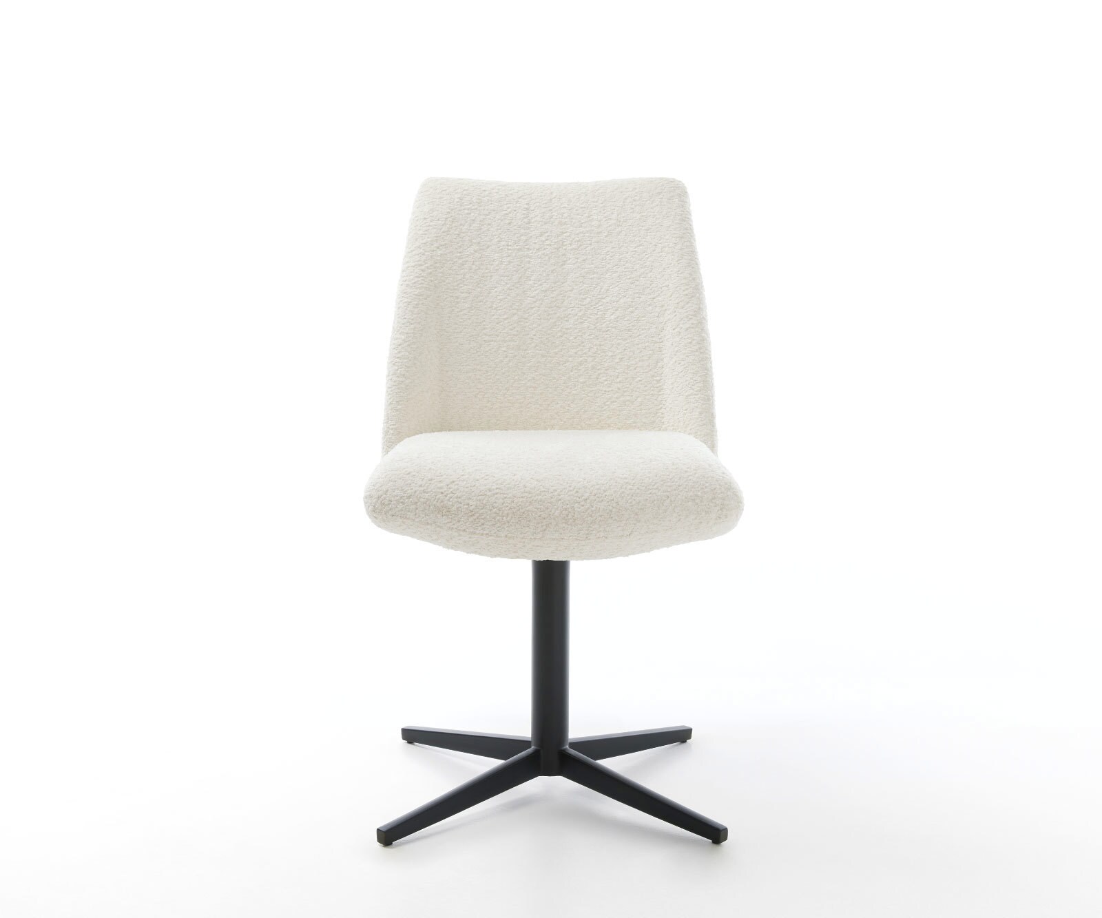 Drehstuhl Elso-Flex Bouclé Weiß Fußkreuz Schwarz 360° drehbar Taschenfederkern 1