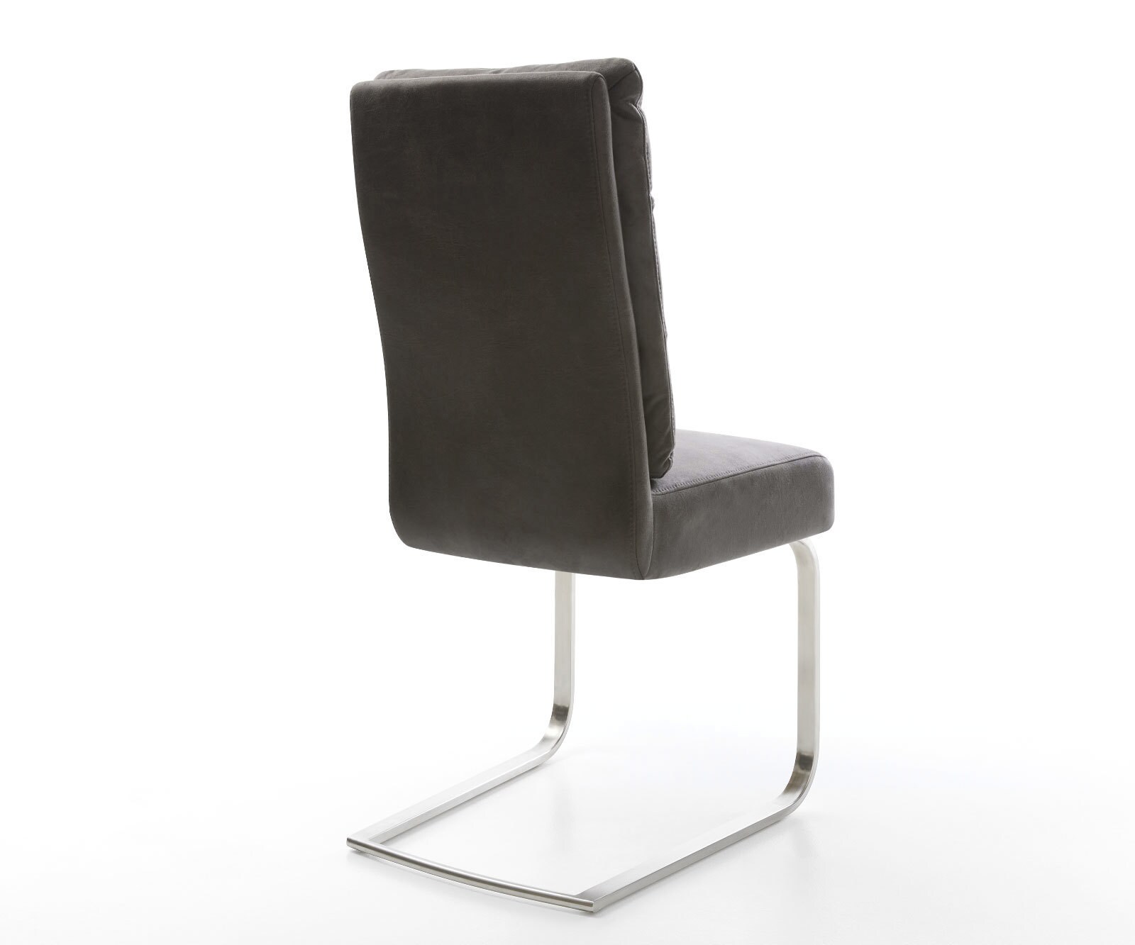 Cantilever Pela-Flex microvelours anthracite vintage pied cantilever plat acier inoxydable brossé ressorts ensachés 4