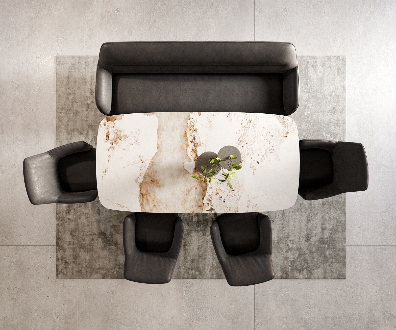 Banc-de-salle-à-manger Taya-Flex 200 cm microfibre antracite vintage pied croisé angulaire acier inoxydable ressort ensaché 5