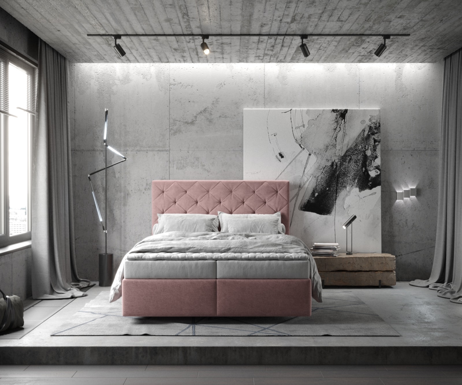 Boxspringbett Dream-Great 140x200 cm Mikrofaser Rosé mit Matratze und Topper 1 Boxspringbett Dream-Great 140x200 cm Mikrofaser Rosé mit Matratze und Topper 1