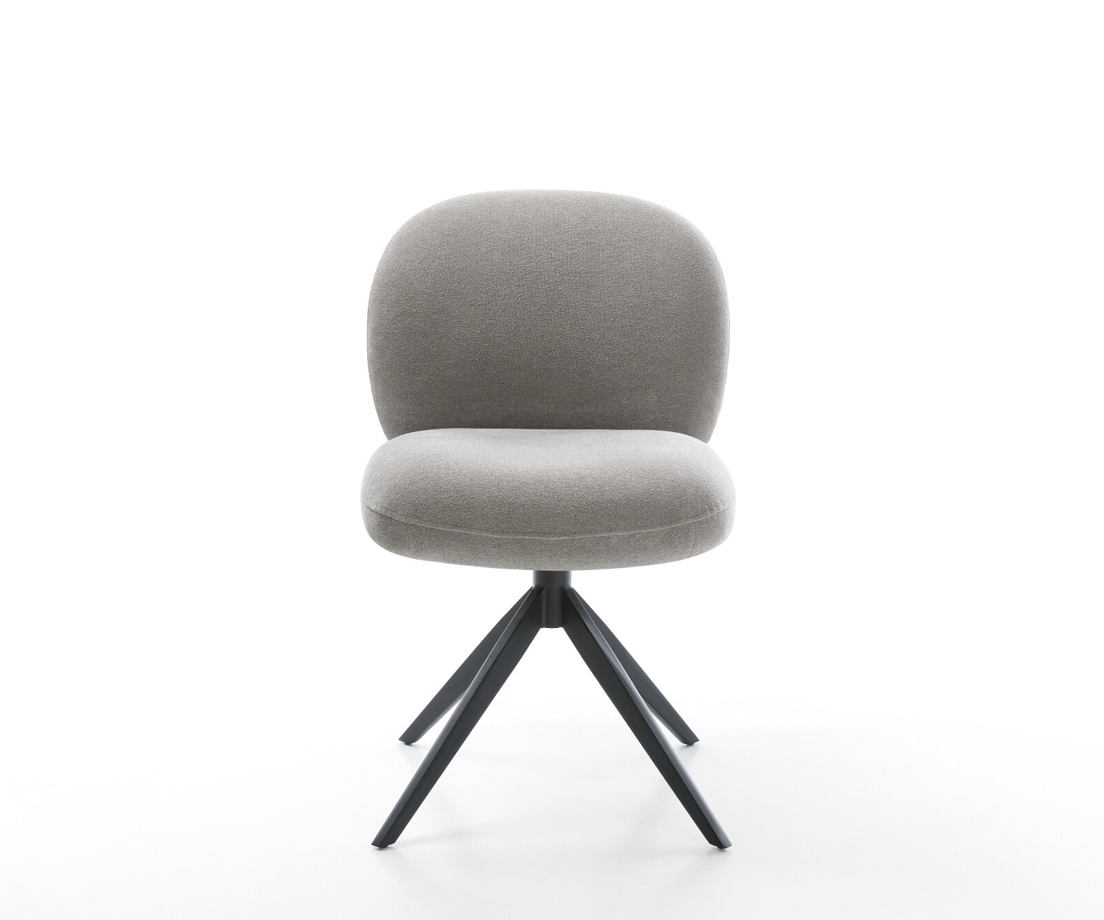 Drehstuhl Nube-Flex Strukturstoff Soft Grau Kreuzgestell breit Schwarz 360° drehbar Wippfunktion Taschenfederkern 1