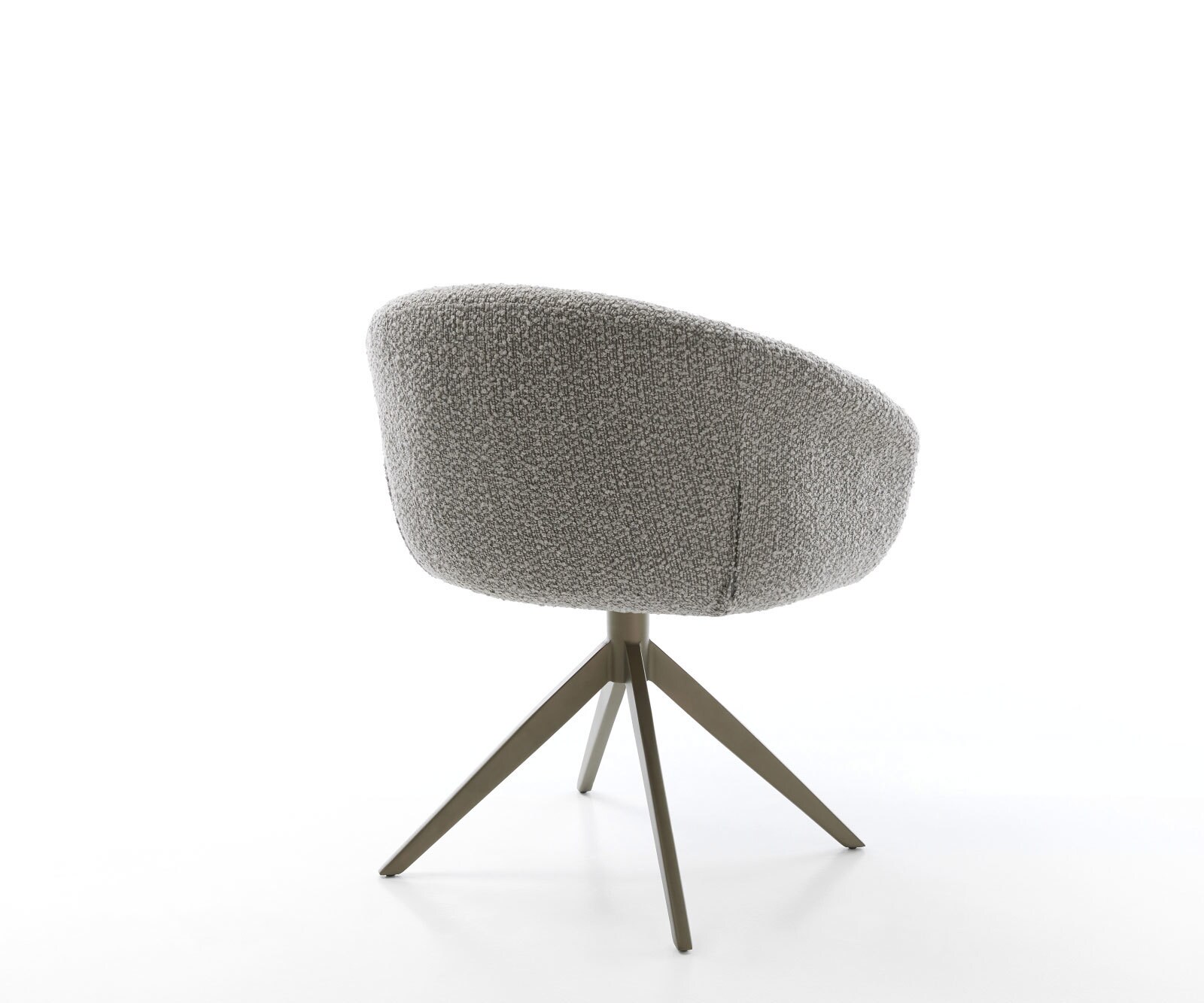 Drehstuhl Vinka-Flex mit Armlehnen Bouclé Silbergrau Kreuzgestell breit Effektfinish Titan 360° drehbar Wippfunktion Taschenfederkern 4