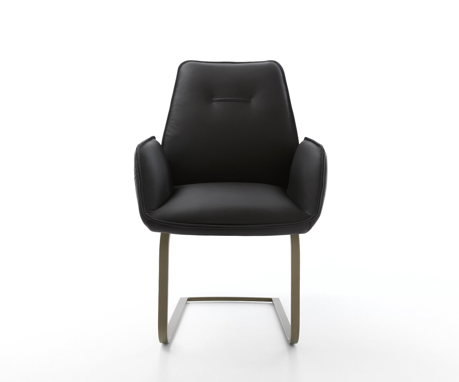 Freischwinger Zoa-Flex Echt-Leder Schwarz Freischwinger flach Effektfinish Titan 2