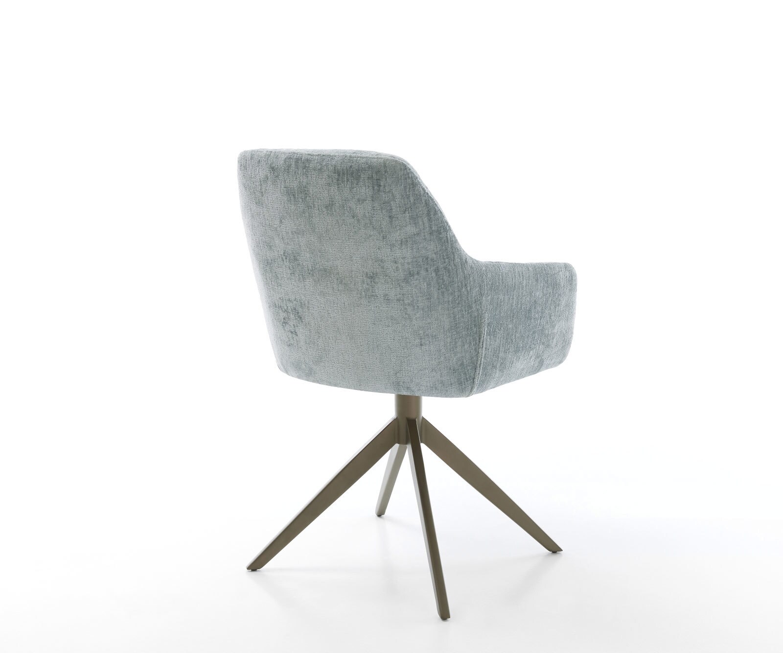 Drehstuhl Pejo-Flex Chenille Pastellblau Kreuzgestell breit Effektfinish Titan 360° drehbar Wippfunktion Taschenfederkern 4