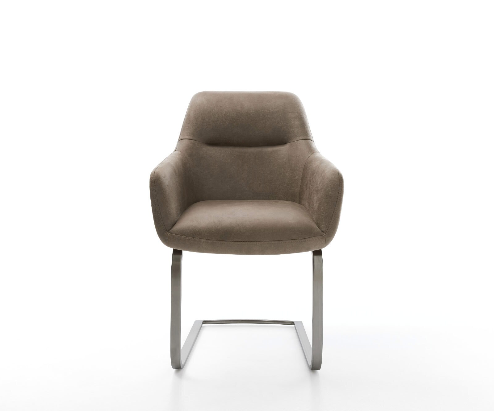 Cantilever Pejo-Flex microvelours taupe vintage pied cantilever plat grafiete ressorts ensachés 2