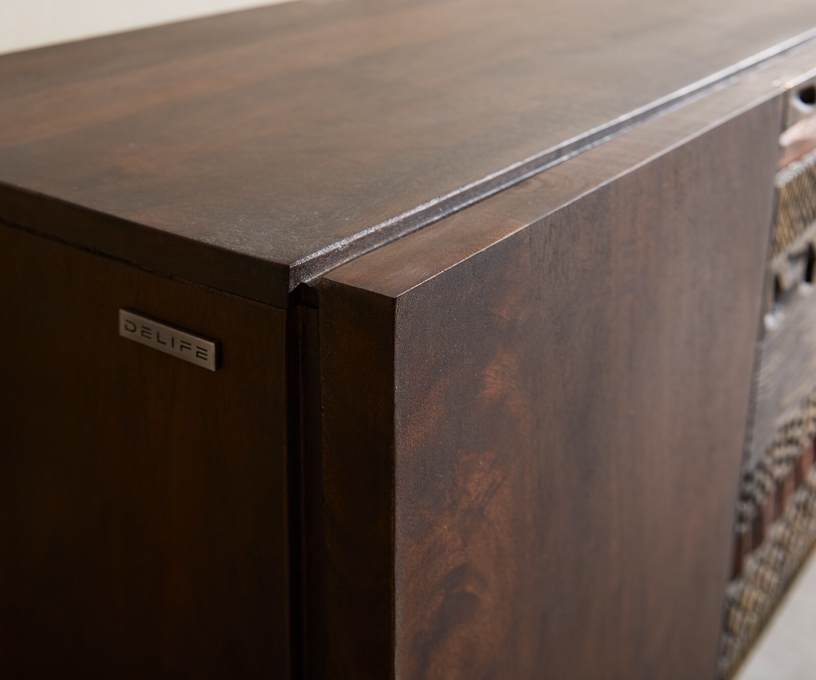 Sideboard Imara 175 cm Mango Braun 2 Türen 3 Schubladen schwebend 3