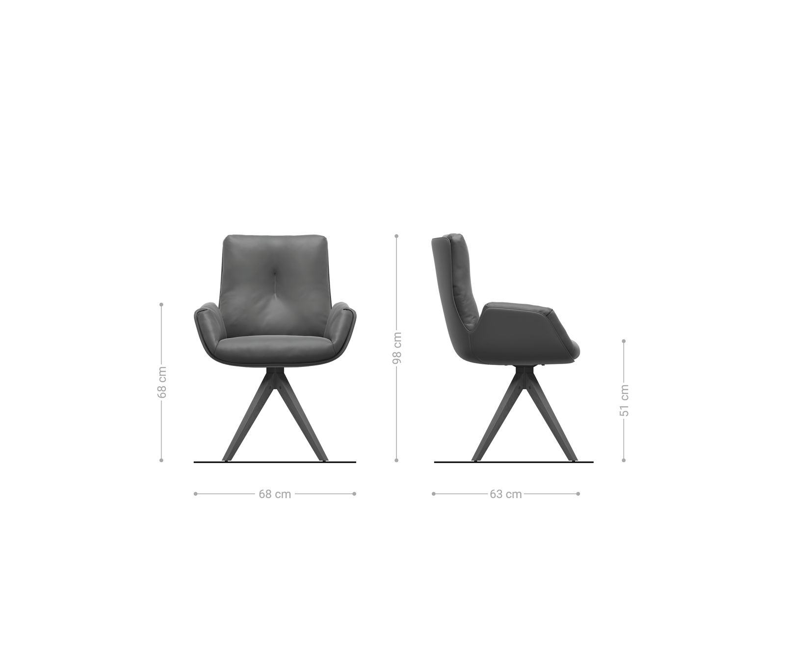 Drehstuhl Clea-Flex Webstoff Soft Beige Holzgestell kantig Natur 360° drehbar 6