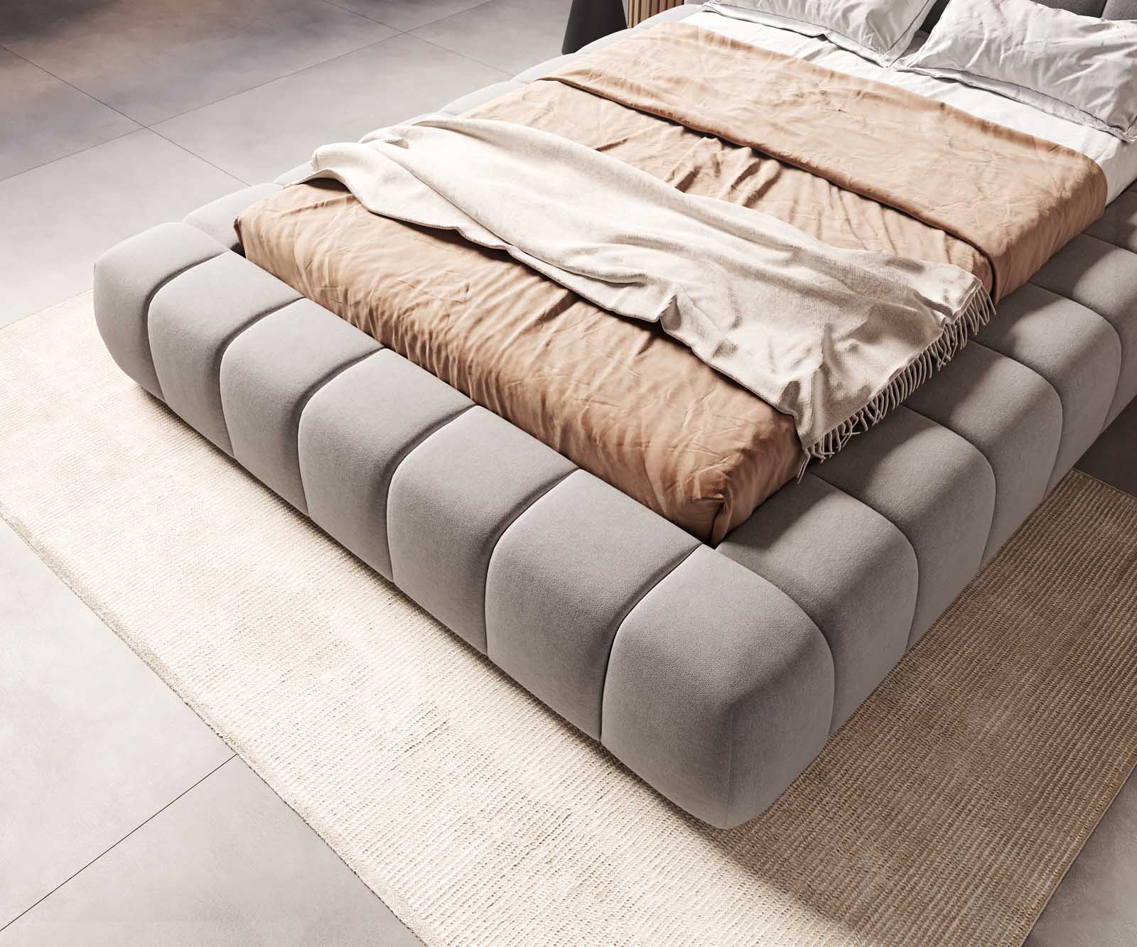 Polsterbettgestell Cutio 140x200 cm Mikrofaser Grau 5 Polsterbettgestell Cutio 140x200 cm Mikrofaser Grau 5