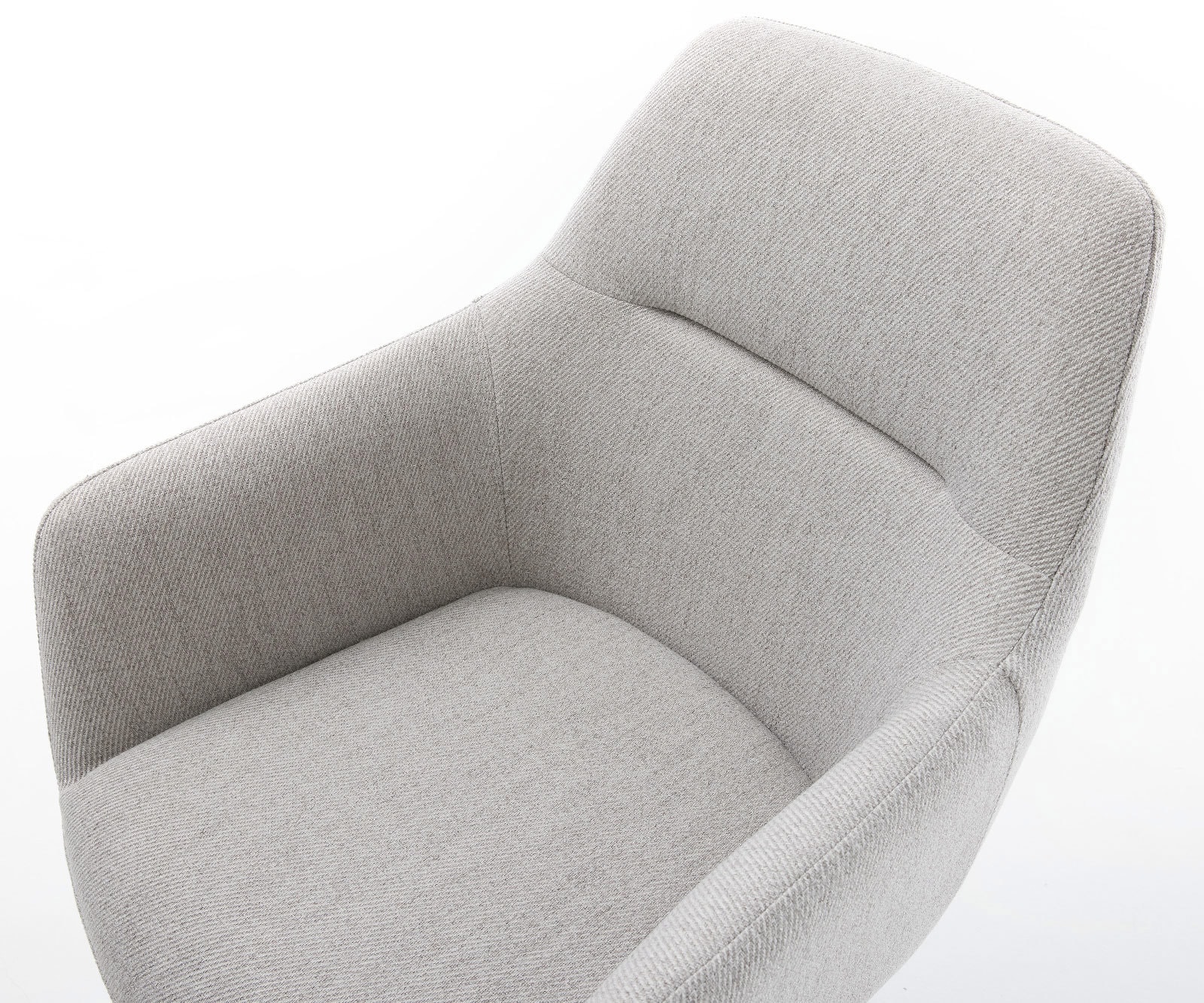 Chaise-de-salle-à-manger Pejo-Flex rayures gris clair 4 pieds coniques acier inoxydable brossé ressorts ensachés 4