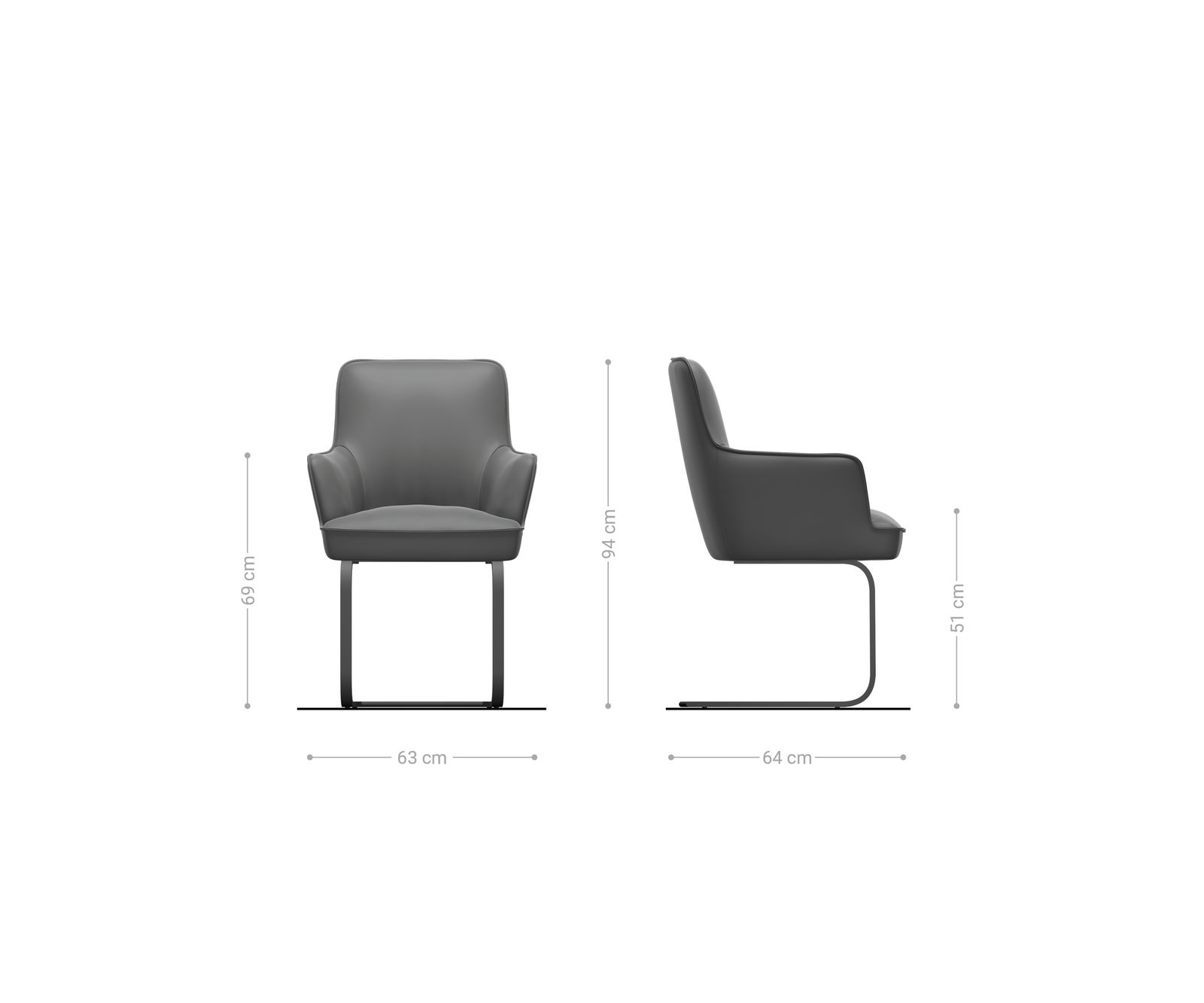 Cantilever Heira-Flex avec accoudoirs bouclé blanc pied cantilever plat aspect titane ressorts ensachés 6