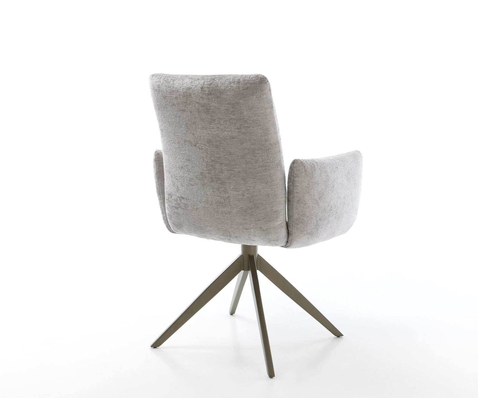Chaise-pivotante Jova-Flex chenille gris argenté pied croisé large aspect titane pivotement sur 360° fonction bascule ressorts ensachés 4