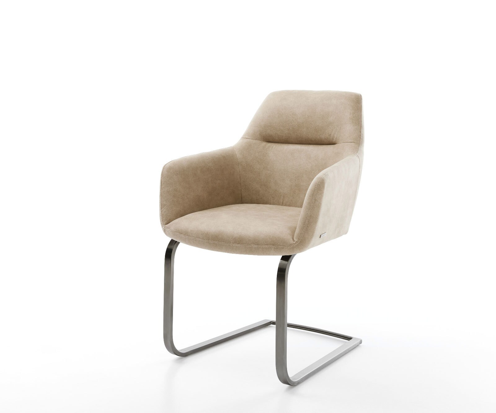 Freischwinger Pejo-Flex Mikrofaser Beige Vintage Freischwinger flach Graphit Taschenfederkern 1