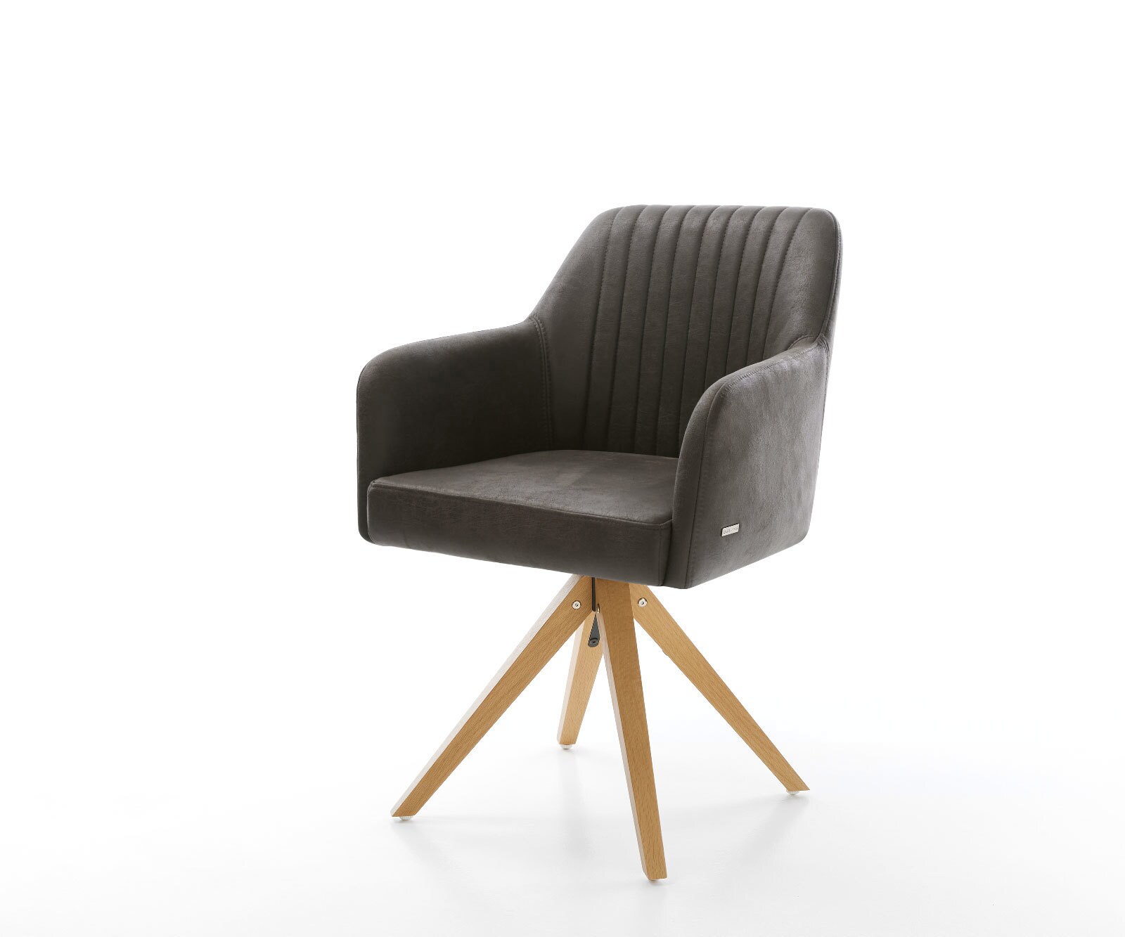 Chaise-pivotante Greg-Flex anthracite vintage cadre en bois angulaire pivote sur 180°