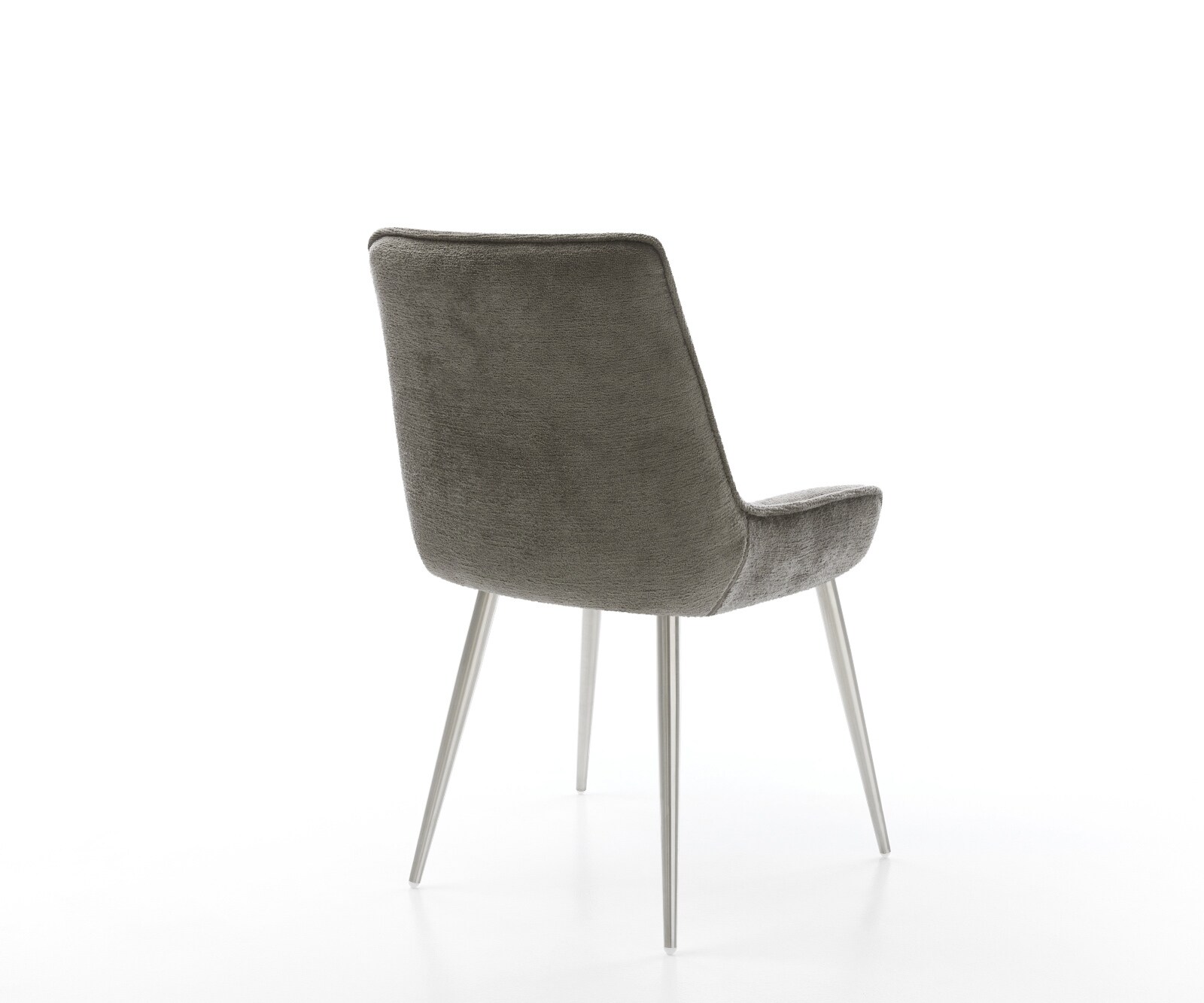 Esszimmerstuhl Taimi-Flex Bouclé Soft Schlamm 4-Fuß konisch Edelstahl 4