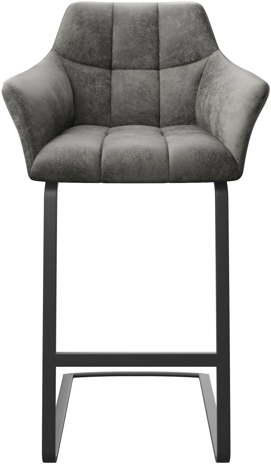 Barstuhl Yulo-Flex Vintage Grau Freischwinger flach Metall 3 Barstuhl Yulo-Flex Vintage Grau Freischwinger flach Metall 3