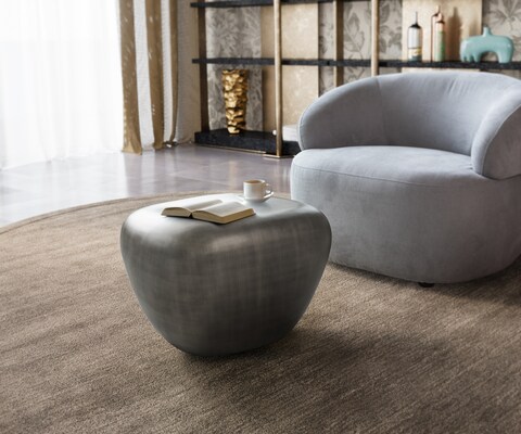 Couchtisch Caramia 65x55 cm Metallic Silber