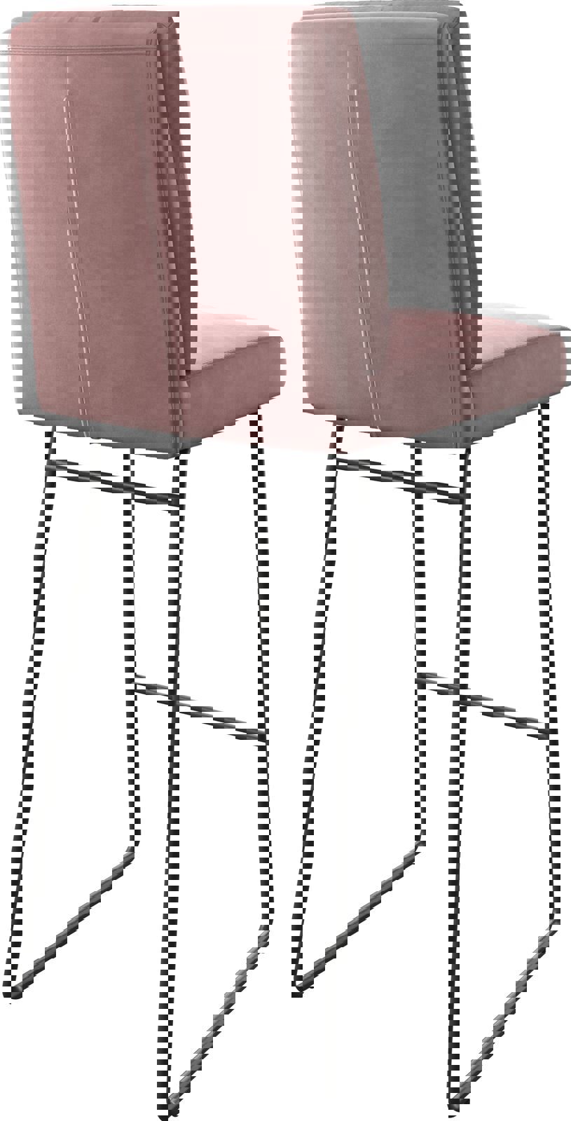 Barstuhl Pela-Flex Samt Rosé Kufengestell Metall 4 Barstuhl Pela-Flex Samt Rosé Kufengestell Metall 4