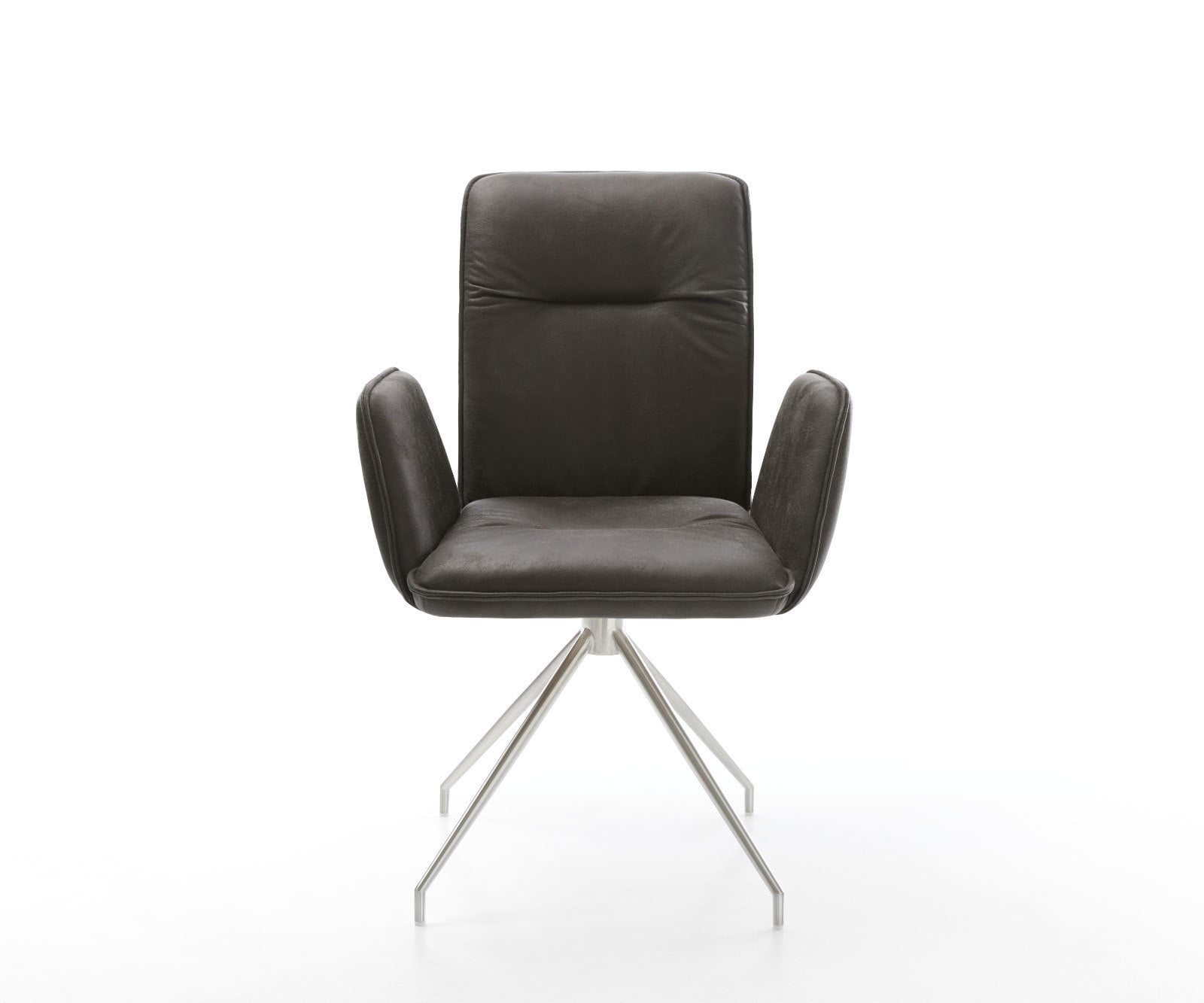 Esszimmerstuhl Vinja-Flex Mikrofaser Anthrazit Vintage Kreuzgestell konisch Edelstahl 1 Esszimmerstuhl Vinja-Flex Mikrofaser Anthrazit Vintage Kreuzgestell konisch Edelstahl 1