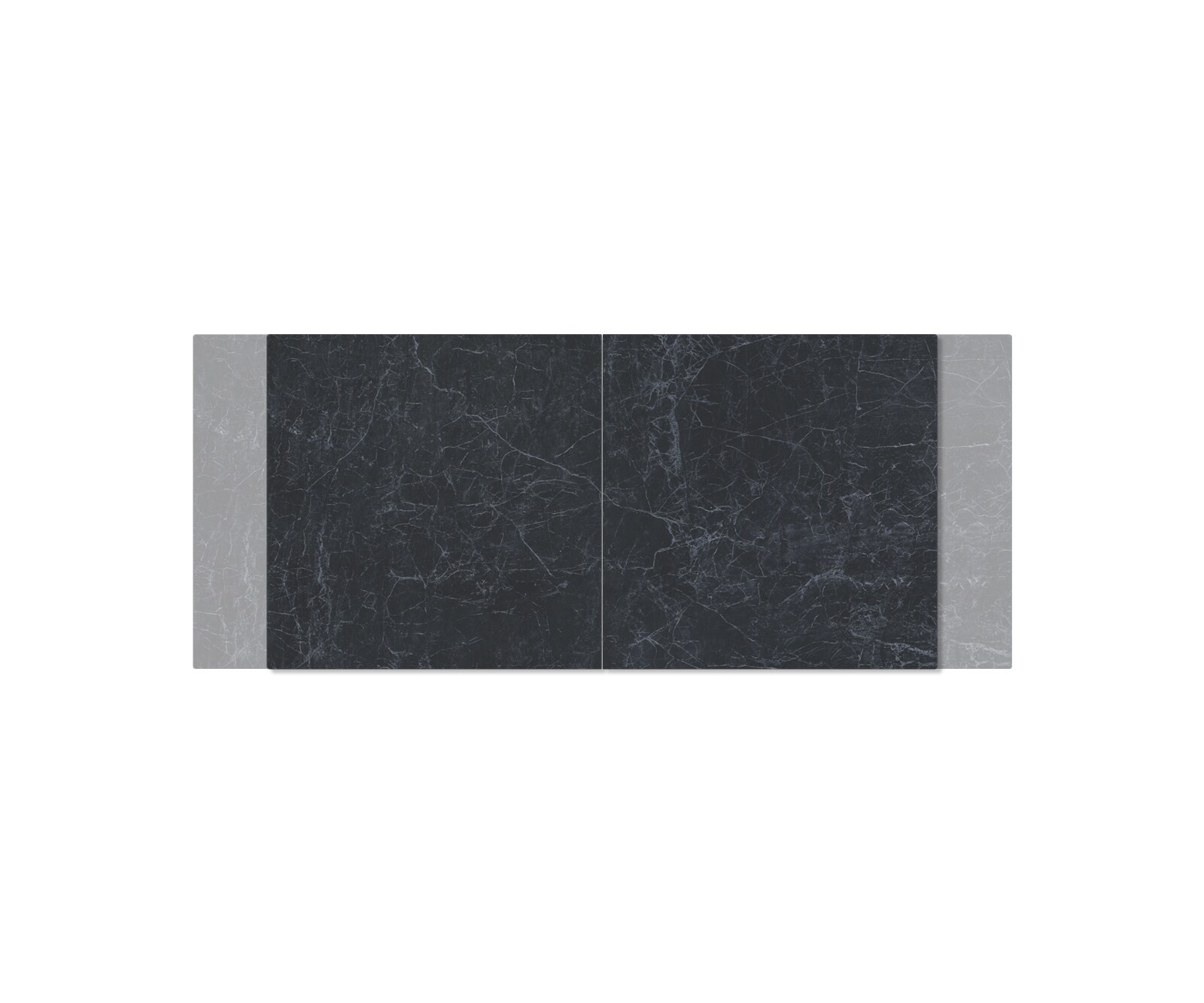 Esstisch Edge 180-220x100cm Keramik Laminam®Nero Greco Anthrazit Kreuzgestell Rechteck Edelstahl ausziehbar 3