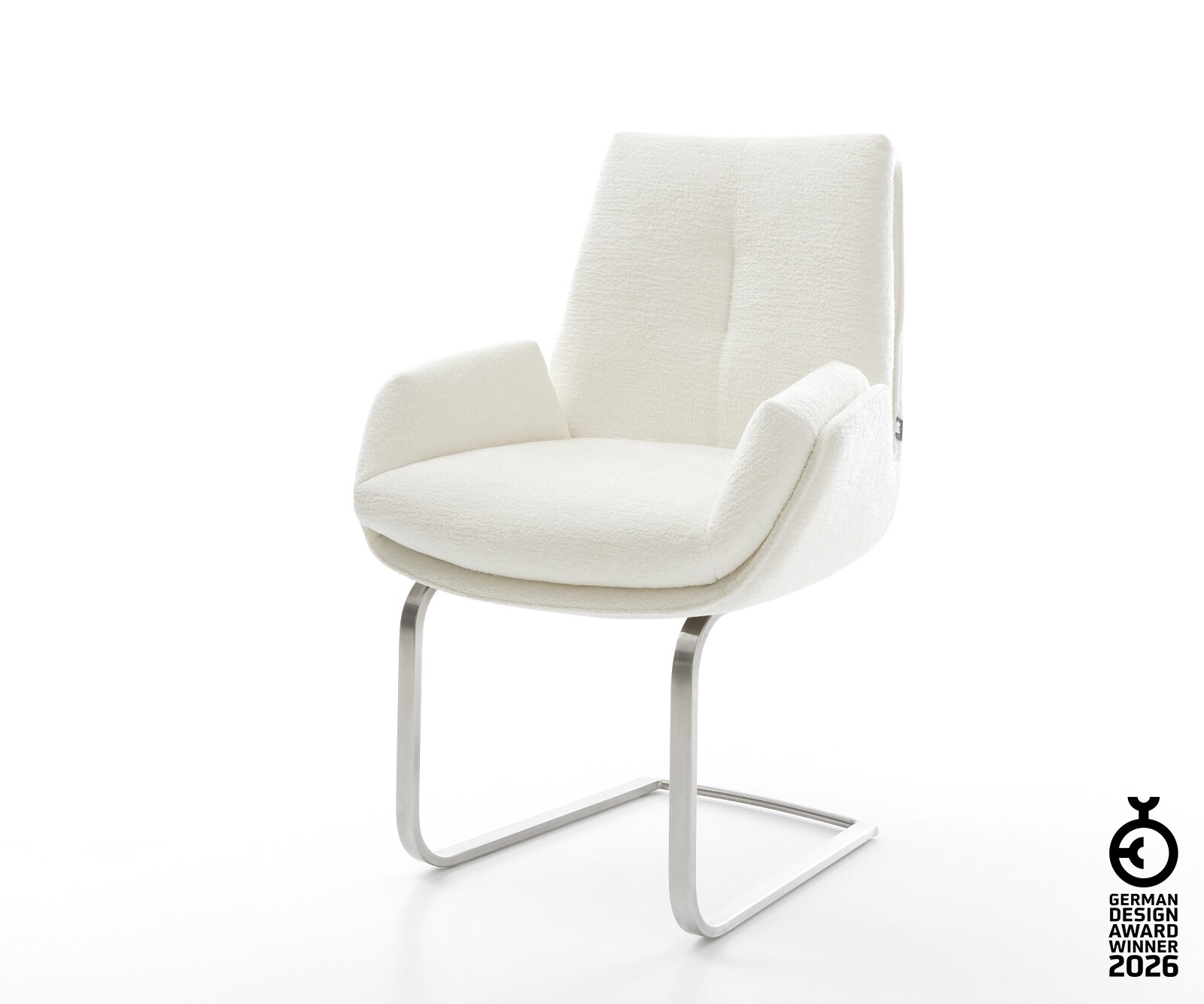 Freischwinger Clea-Flex Bouclé Soft Beige Freischwinger flach Edelstahl