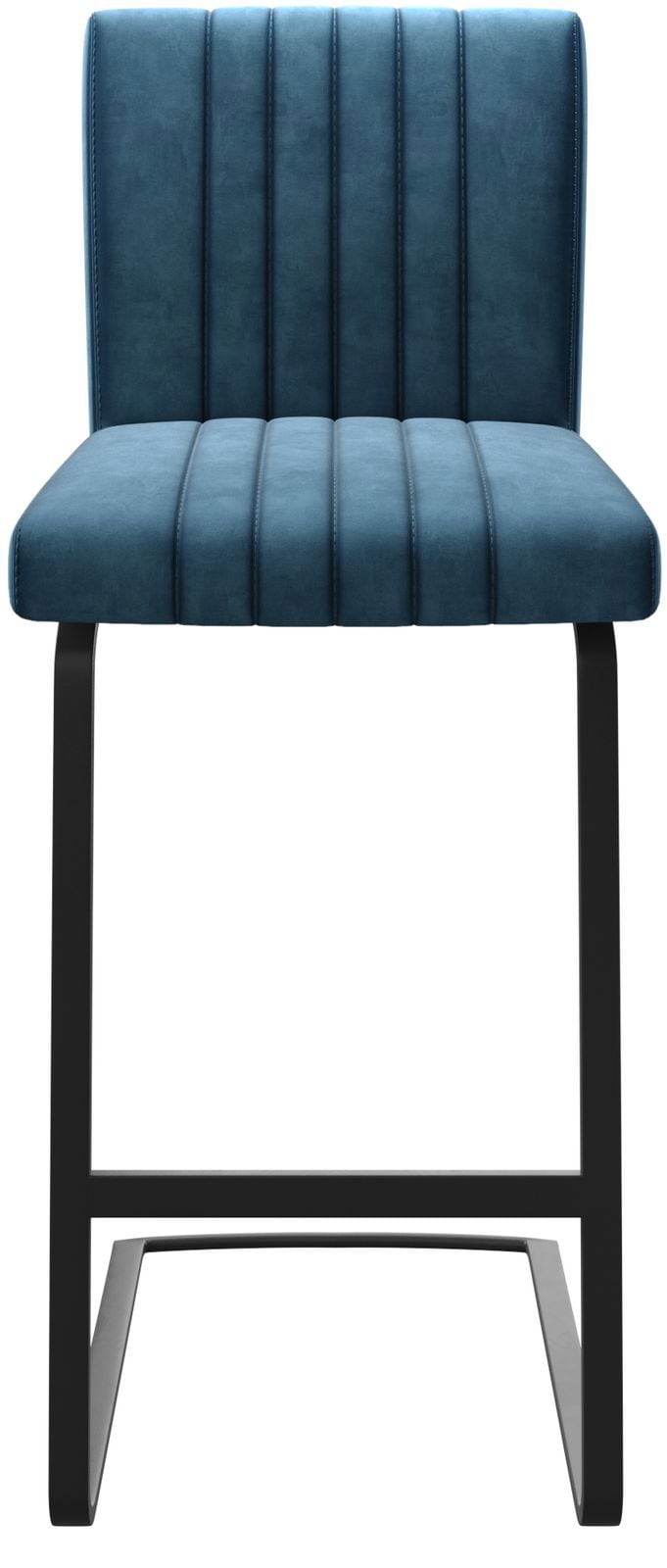 Barstuhl Luiga-Flex Samt Blau Freischwinger flach Metall 3 Barstuhl Luiga-Flex Samt Blau Freischwinger flach Metall 3