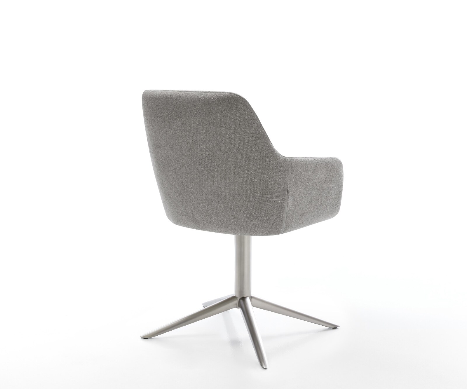 Drehstuhl Pejo-Flex Strukturstoff Soft Grau Fußkreuz Edelstahl 360° drehbar Wippfunktion Taschenfederkern 5