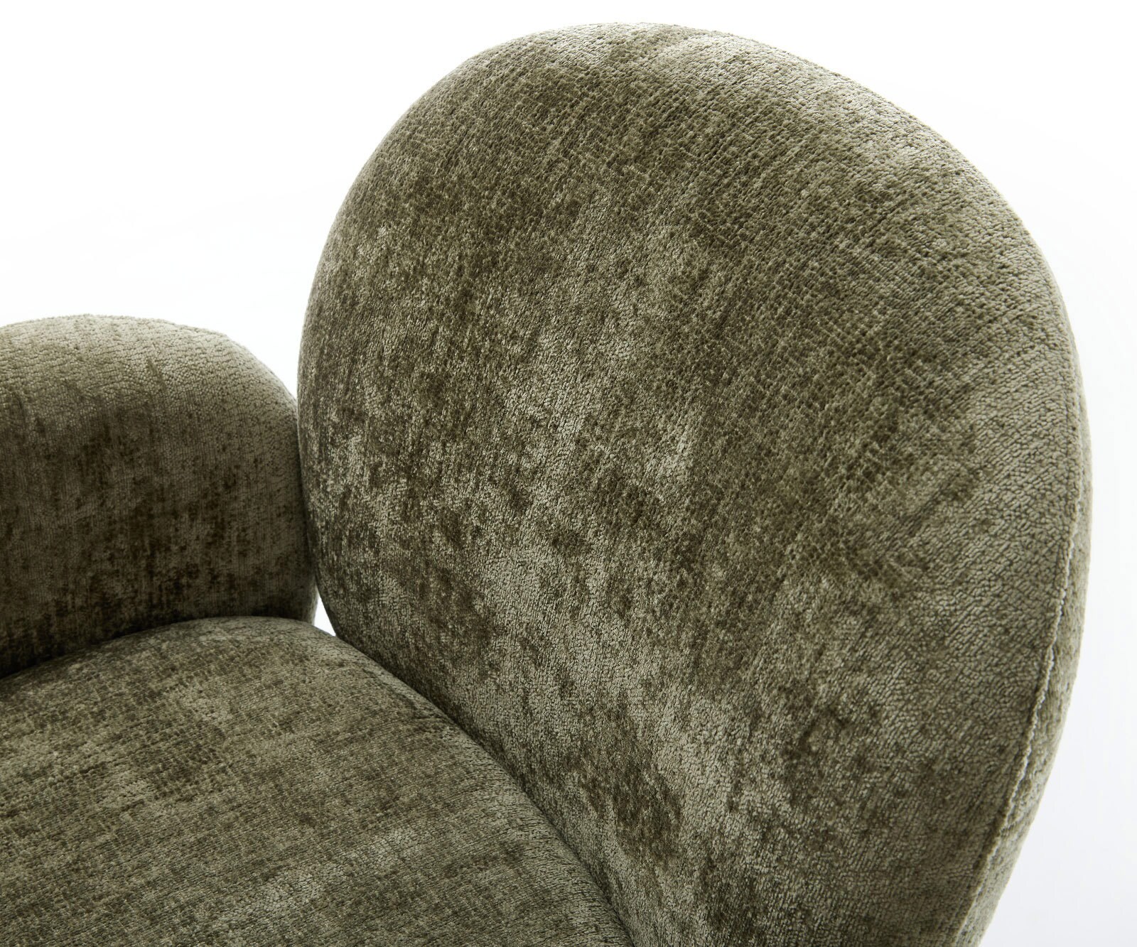 Cantilever Nube-Flex avec accoudoirs chenille olive pied cantilever plat noir ressorts ensachés 4