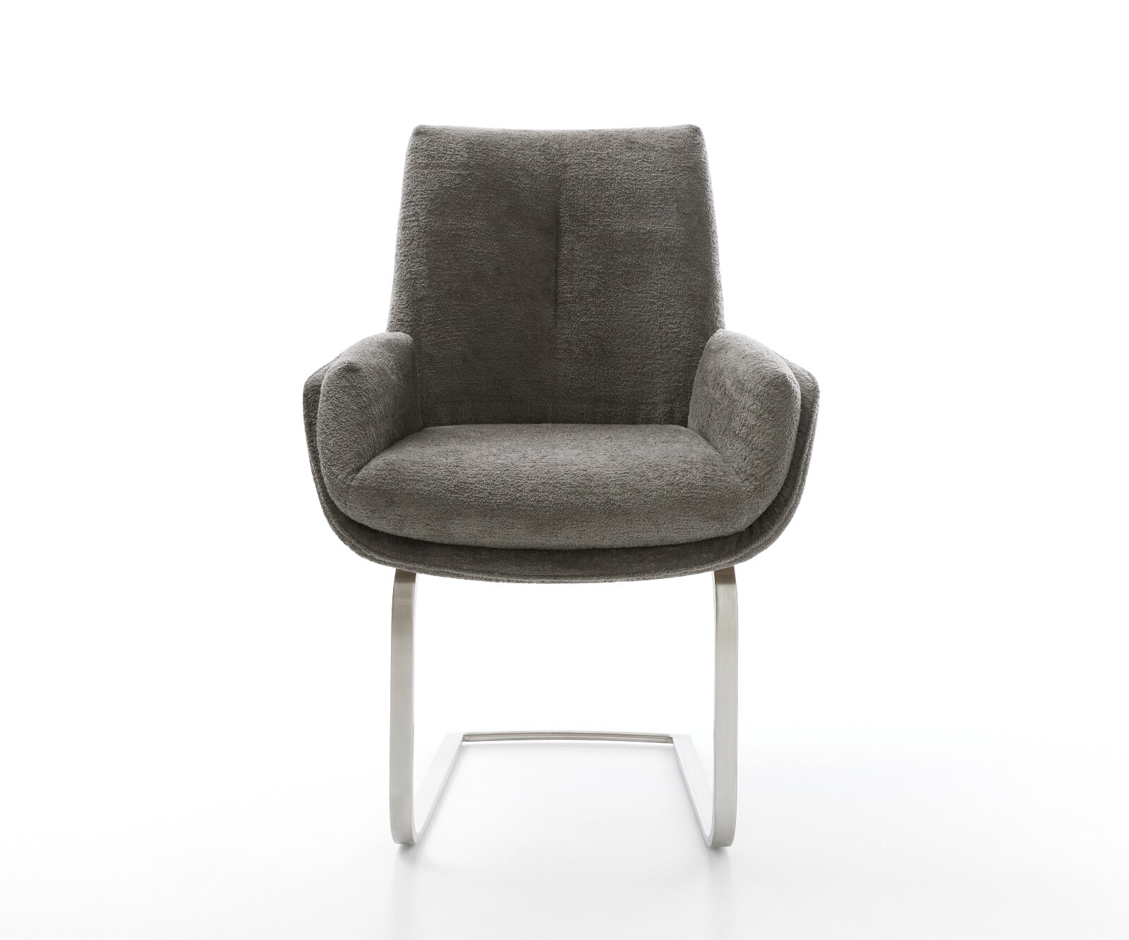 Freischwinger Clea-Flex Bouclé Soft Schlamm Freischwinger flach Edelstahl 1