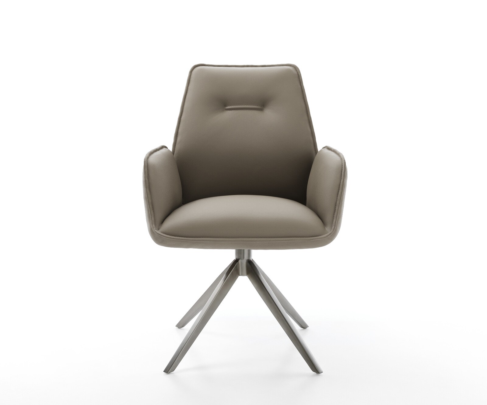 Chaise-pivotante Zoa-Flex cuir de vache couleur boue pied croisé large grafiete pivotement sur 360° fonction bascule 1