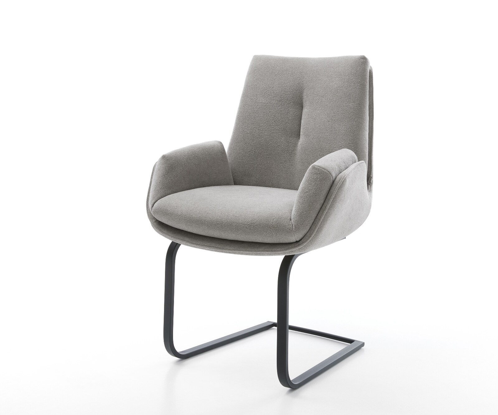 Freischwinger Clea-Flex Strukturstoff Soft Grau Freischwinger flach Schwarz 1