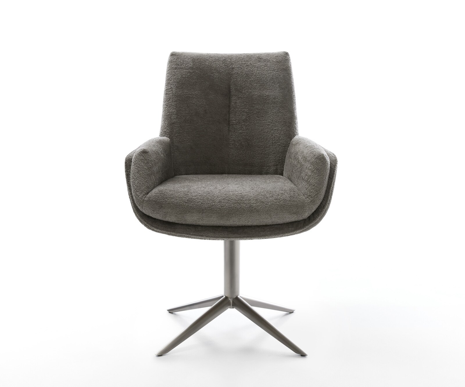 Drehstuhl Clea-Flex Bouclé Soft Schlamm Fußkreuz Graphit 360° drehbar Wippfunktion 1