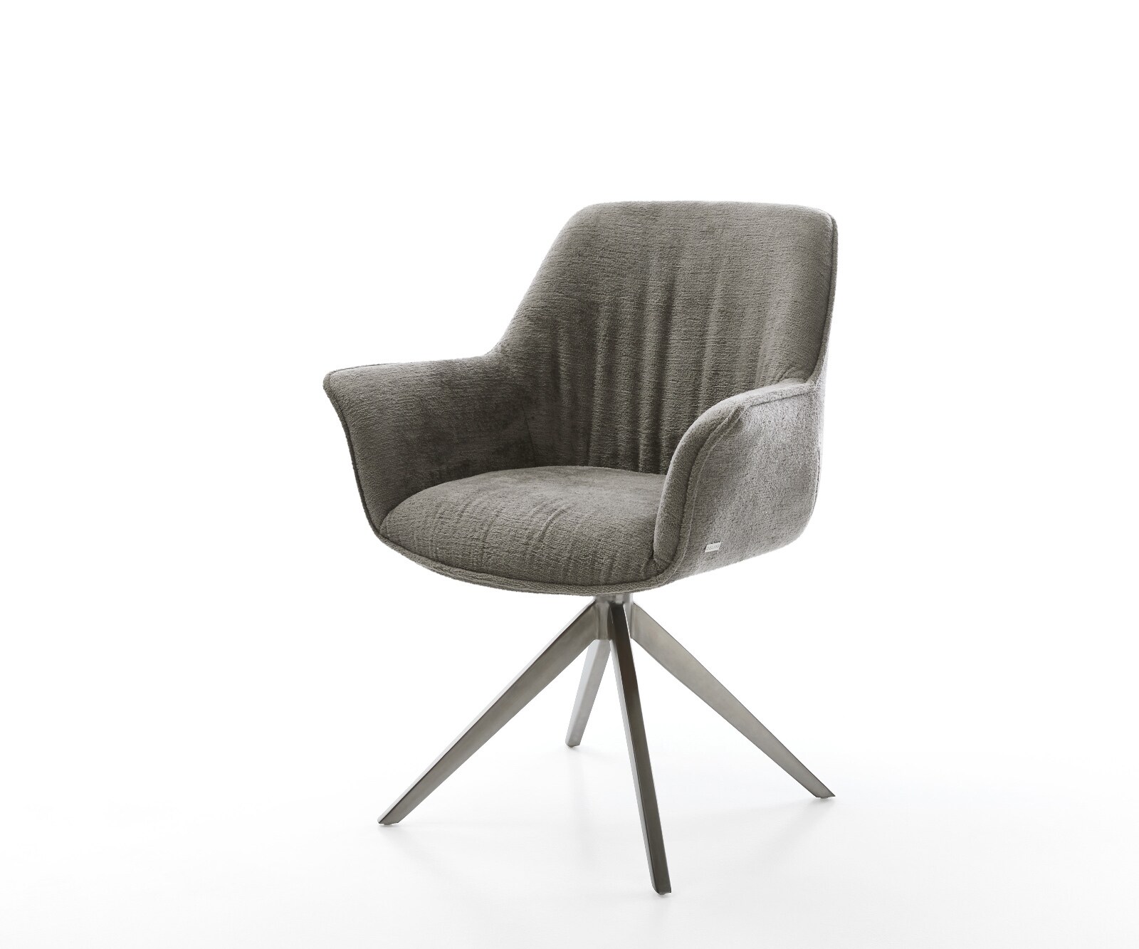 Chaise-pivotante Keila-Flex avec accoudoirs cuir véritable noir cadre croisé angulaire noir pivote sur 180°