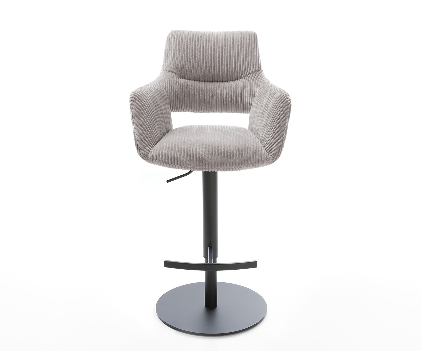 Barstuhl Yago-Flex Cord Silbergrau Drehfuß höhenverstellbar Metall Schwarz drehbar Taschenfederkern 1 Barstuhl Yago-Flex Cord Silbergrau Drehfuß höhenverstellbar Metall Schwarz drehbar Taschenfederkern 1