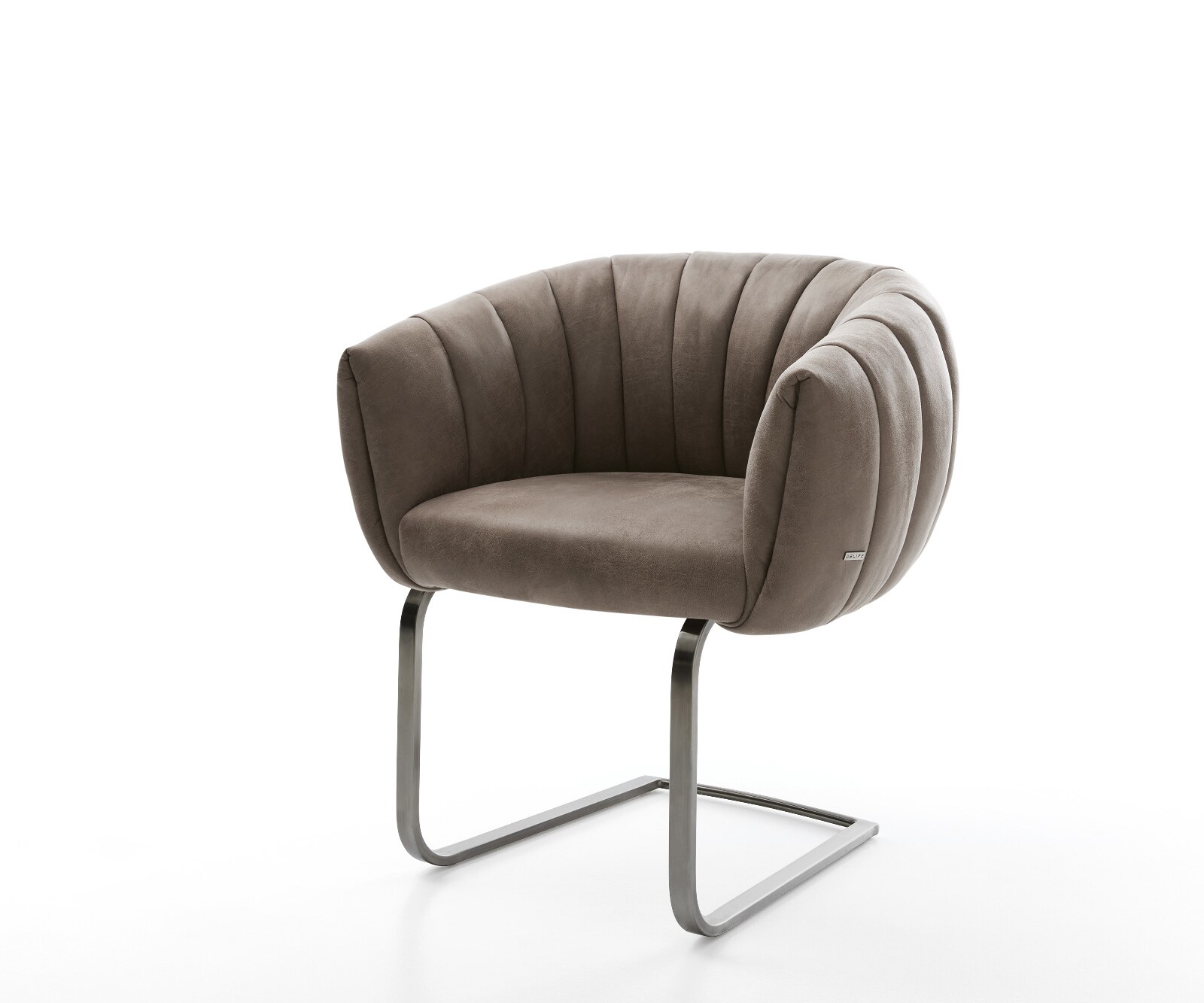 Freischwinger Jada-Flex Mikrofaser Taupe Vintage Freischwinger flach Graphit Taschenfederkern