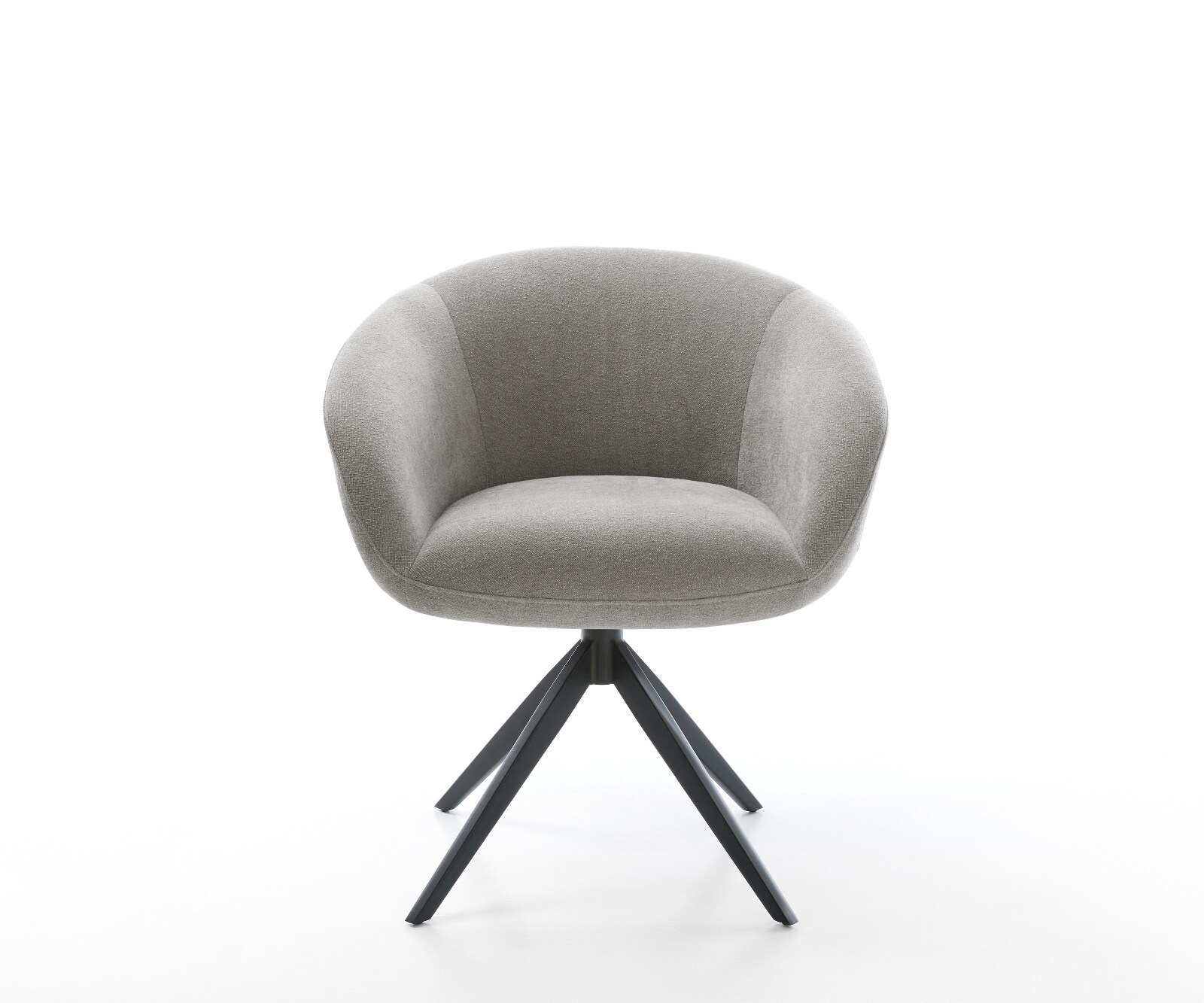 Chaise-pivotante Vinka-Flex avec accoudoirs tissu structuré doux gris pied croisé large noir pivotement sur 360° fonction bascule resorts ensachés 1