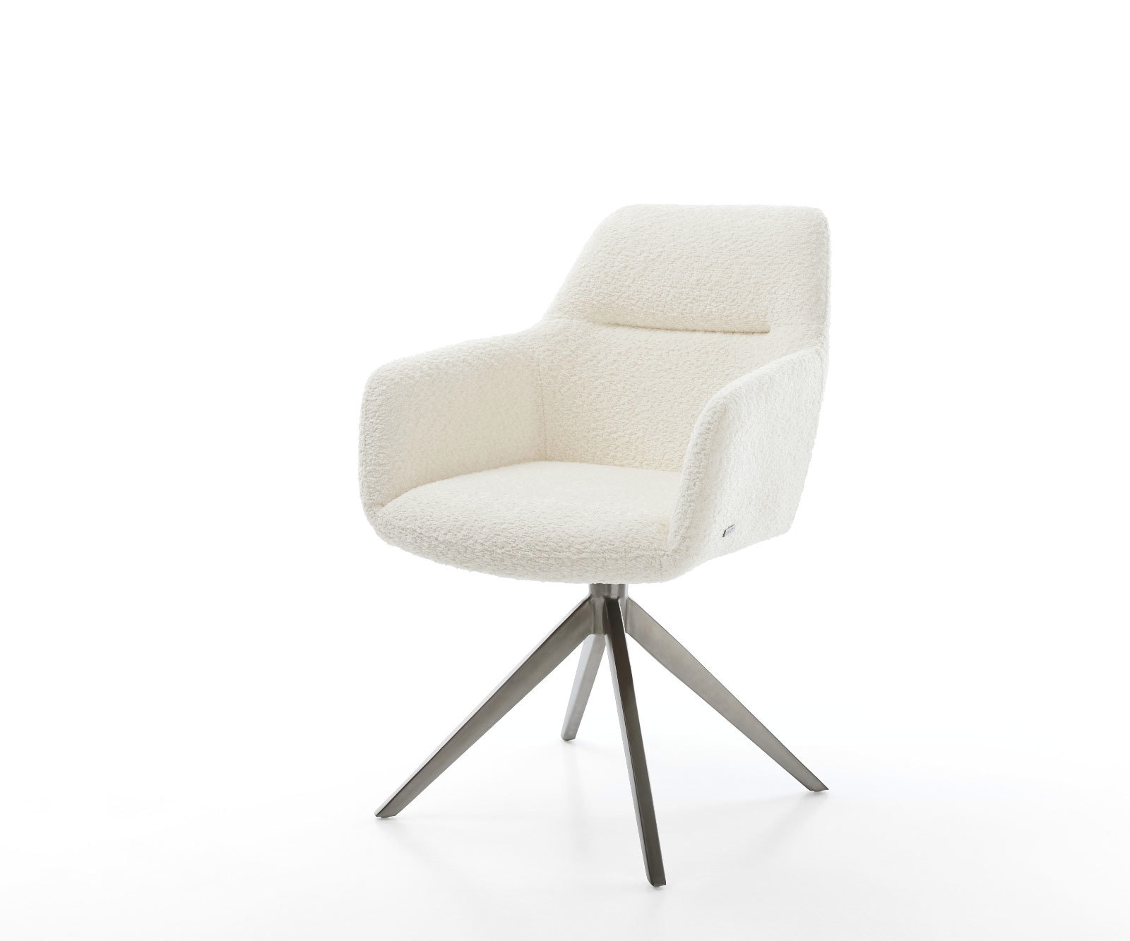 Chaise-pivotante Pejo-Flex bouclé blanc pied croisé large grafiete pivotement sur 360° fonction bascule ressorts ensachés 1