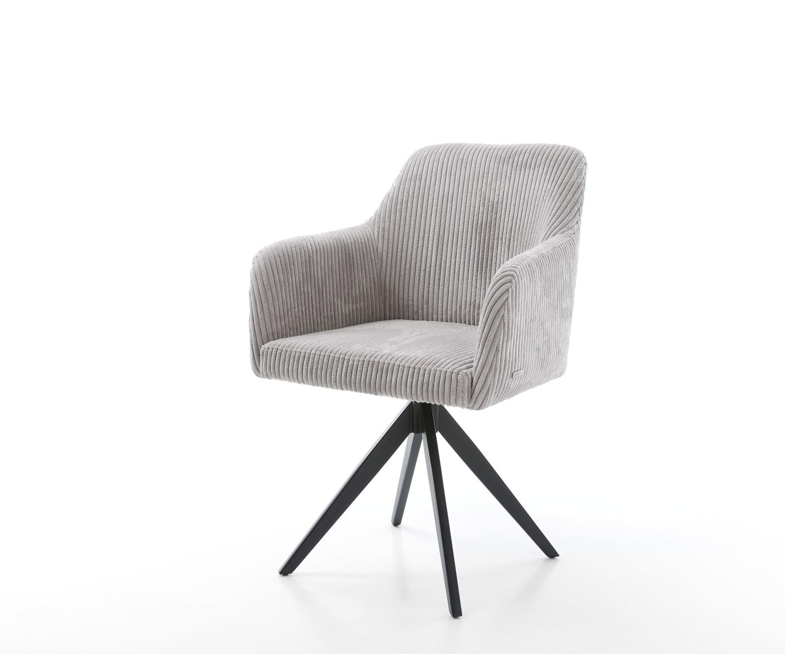Drehstuhl Greg-Flex Cord Silbergrau Kreuzgestell kantig Schwarz 180° drehbar