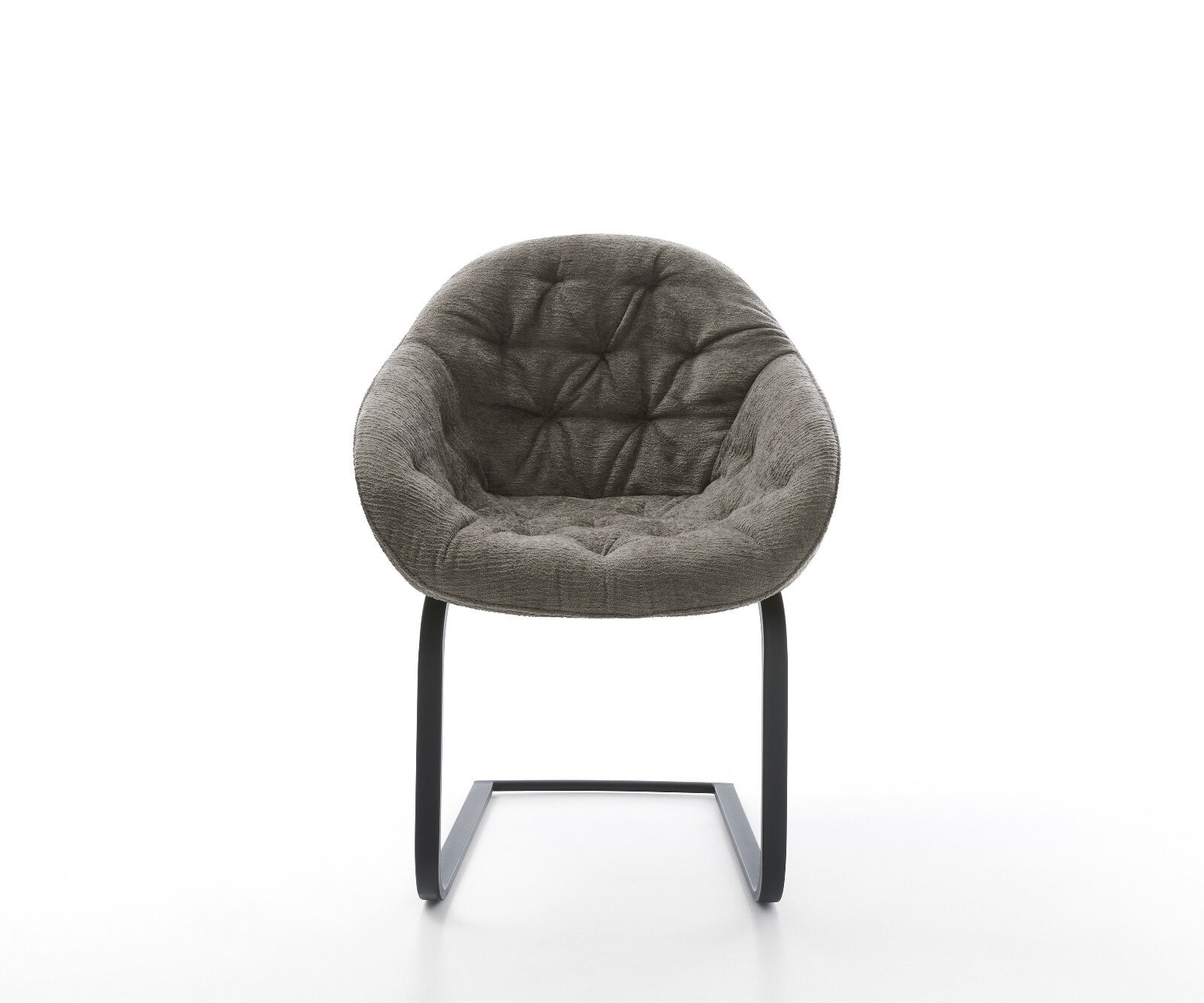Cantilever Gaio-Flex bouclé doux couleur boue pied cantilever plat noir 2