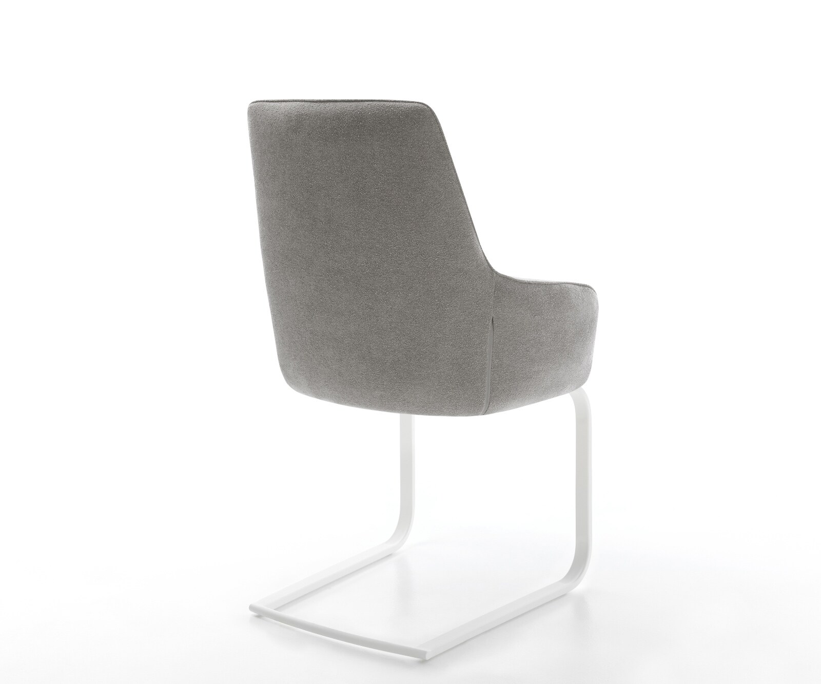 Freischwinger Zelia-Flex mit Armlehnen Strukturstoff Soft Grau Freischwinger flach Weiß Taschenfederkern 4