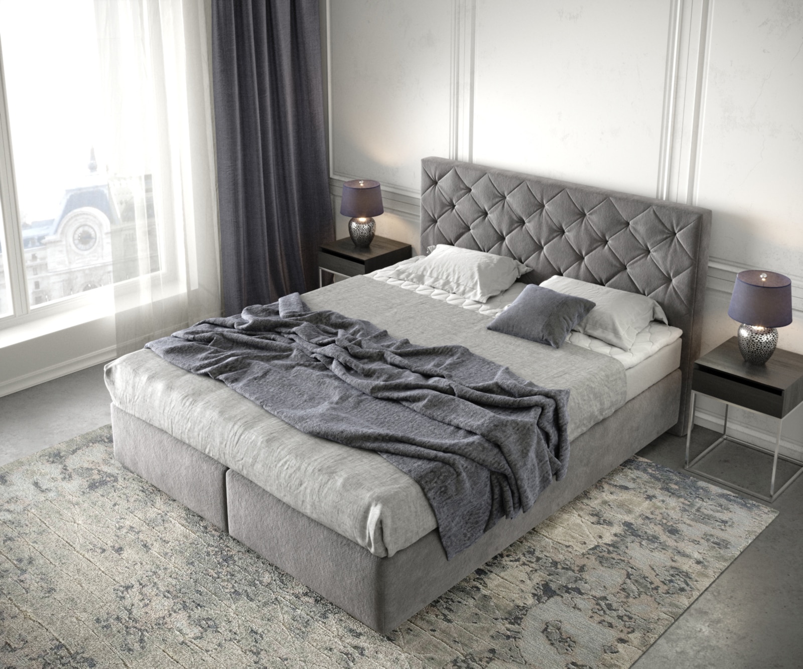Boxspringbett Dream-Great 160x200 cm Mikrofaser Taupe mit Matratze und Topper 3 Boxspringbett Dream-Great 160x200 cm Mikrofaser Taupe mit Matratze und Topper 3