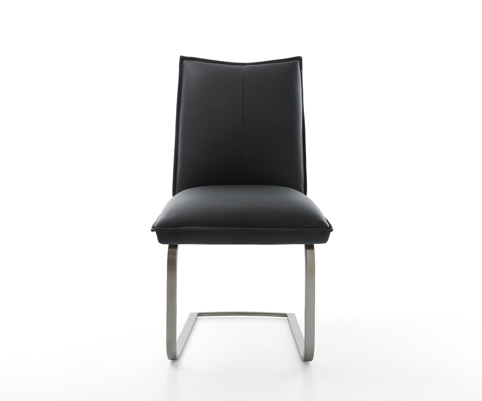 Cantilever Lelio-Flex cuir de vache noir pied cantilever plat grafiete ressorts ensachés 1