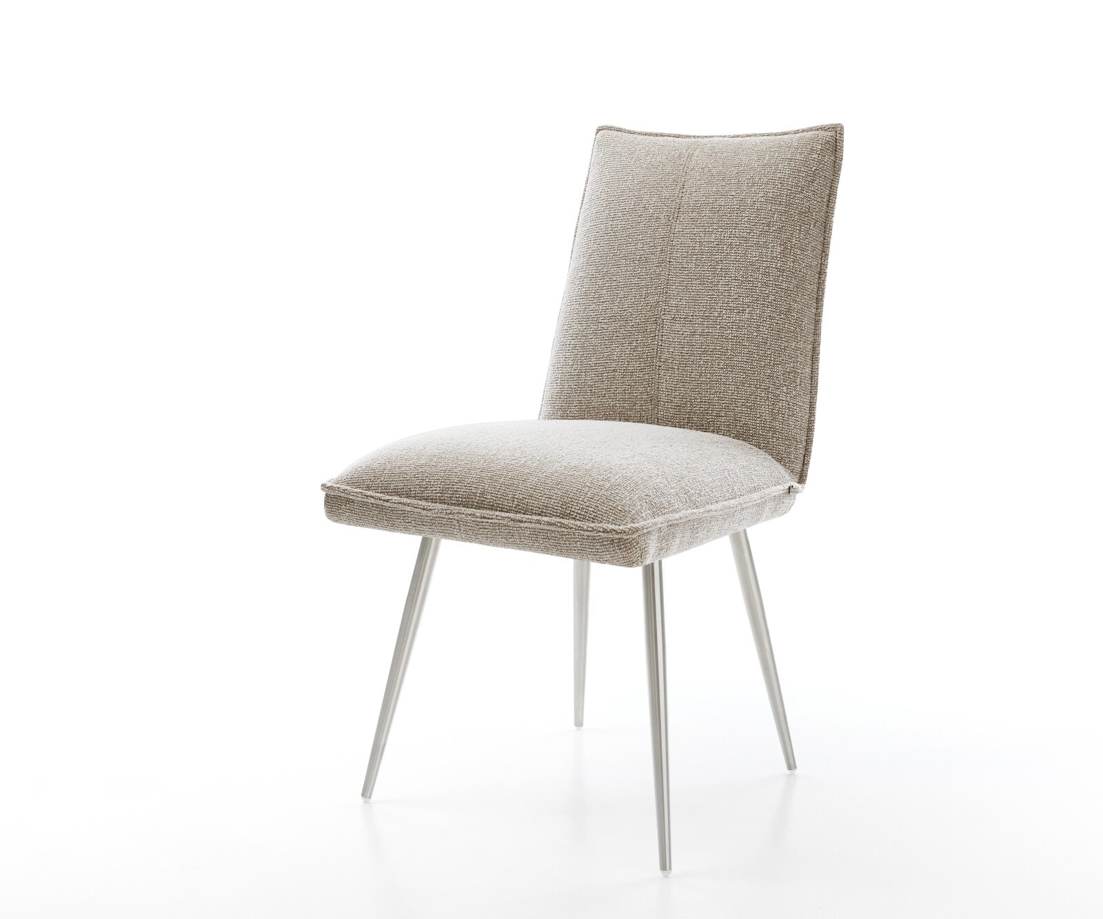 Esszimmerstuhl Lelio-Flex Webstoff Soft Beige 4-Fuß konisch Edelstahl Taschenfederkern 1
