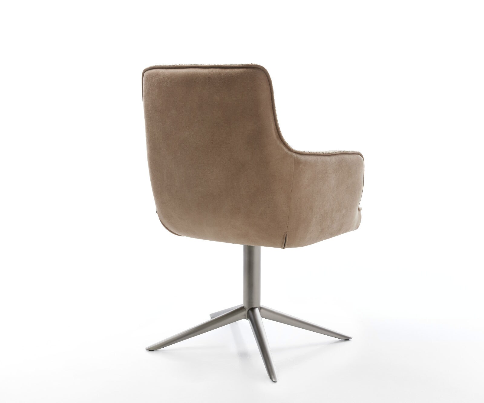 Chaise-pivotante Heira-Flex mit Armlehnen microvelours couleur boue pied de chaise 4 branches grafiete pivotement sur 360° fonction bascule ressorts ensachés 4