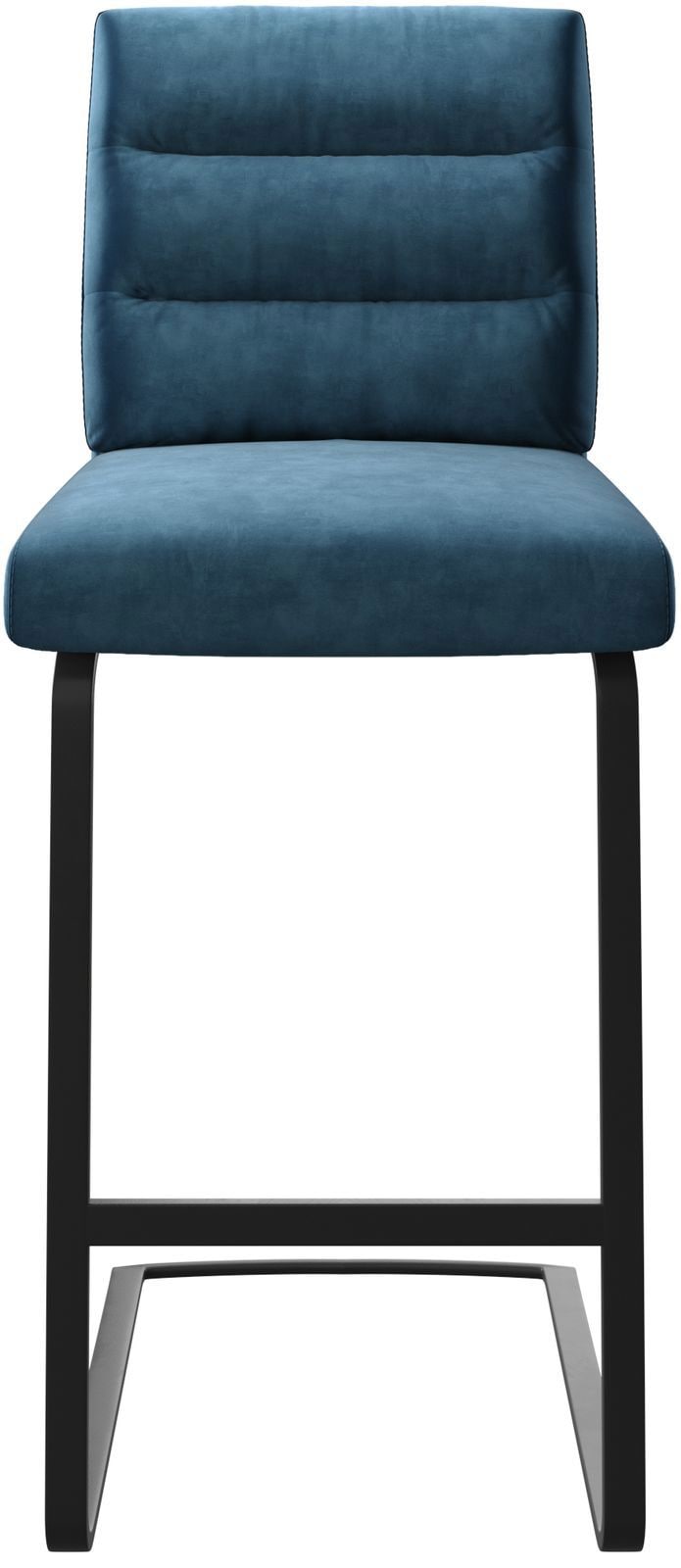 Chaise-de-bar Pela-Flex velours bleu chaise cantilever métal plat 3