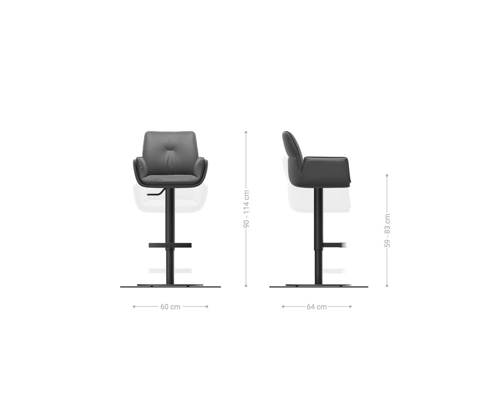 Barstuhl Nela-Flex Bouclé Soft Schlamm Drehfuß höhenverstellbar Metall Weiß 5