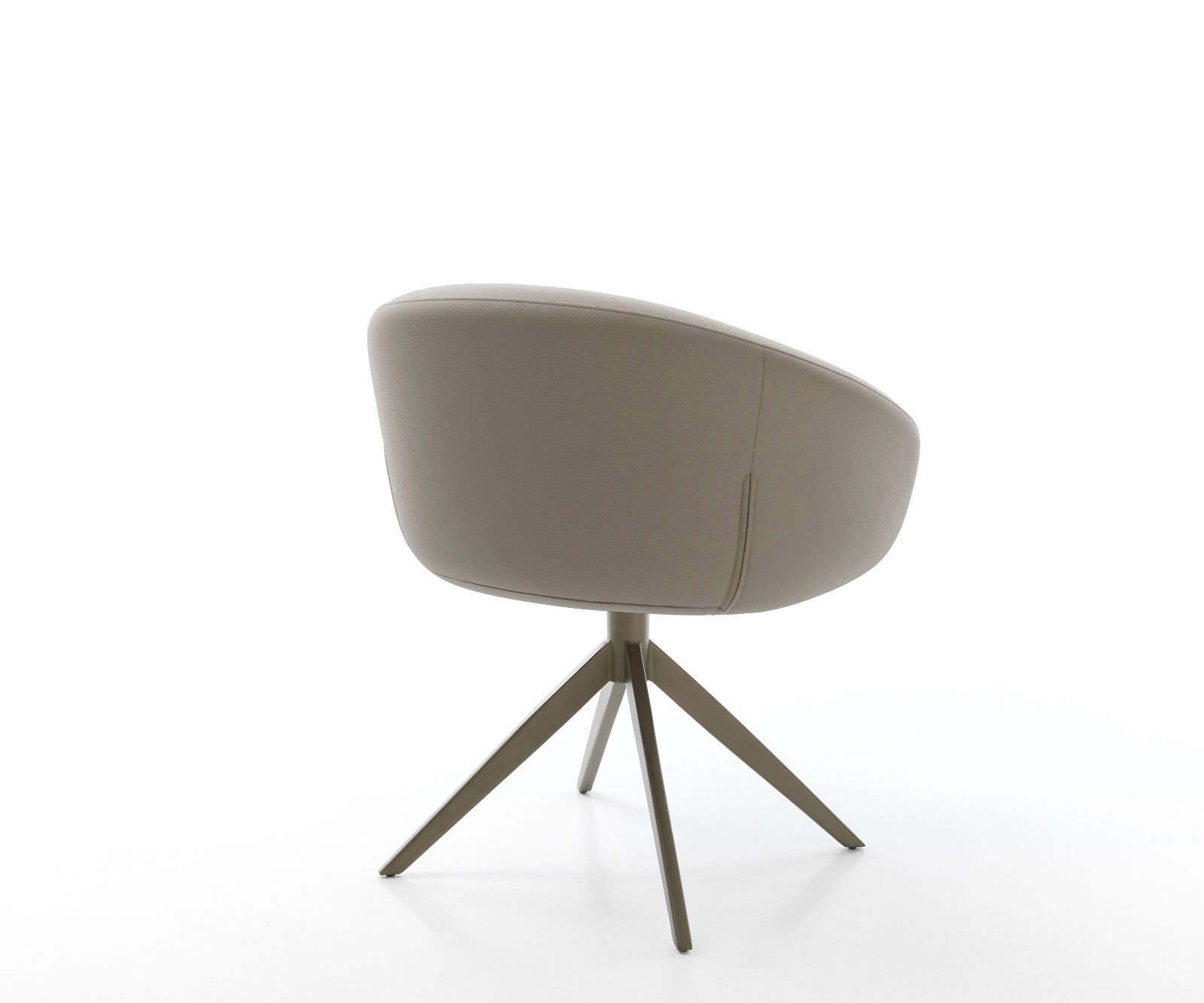 Drehstuhl Vinka-Flex mit Armlehnen Echt-Leder Schlamm Kreuzgestell breit Effektfinish Titan 360° drehbar Wippfunktion Taschenfederkern 4