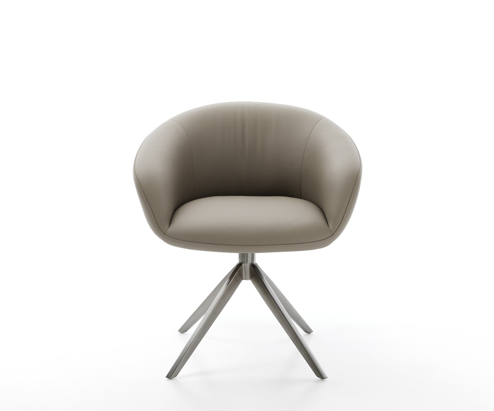 Chaise-pivotante Vinka-Flex avec accoudoirs cuir de vache couleur boue pied croisé large grafiete pivotement sur 360° fonction bascule ressorts ensachés 1