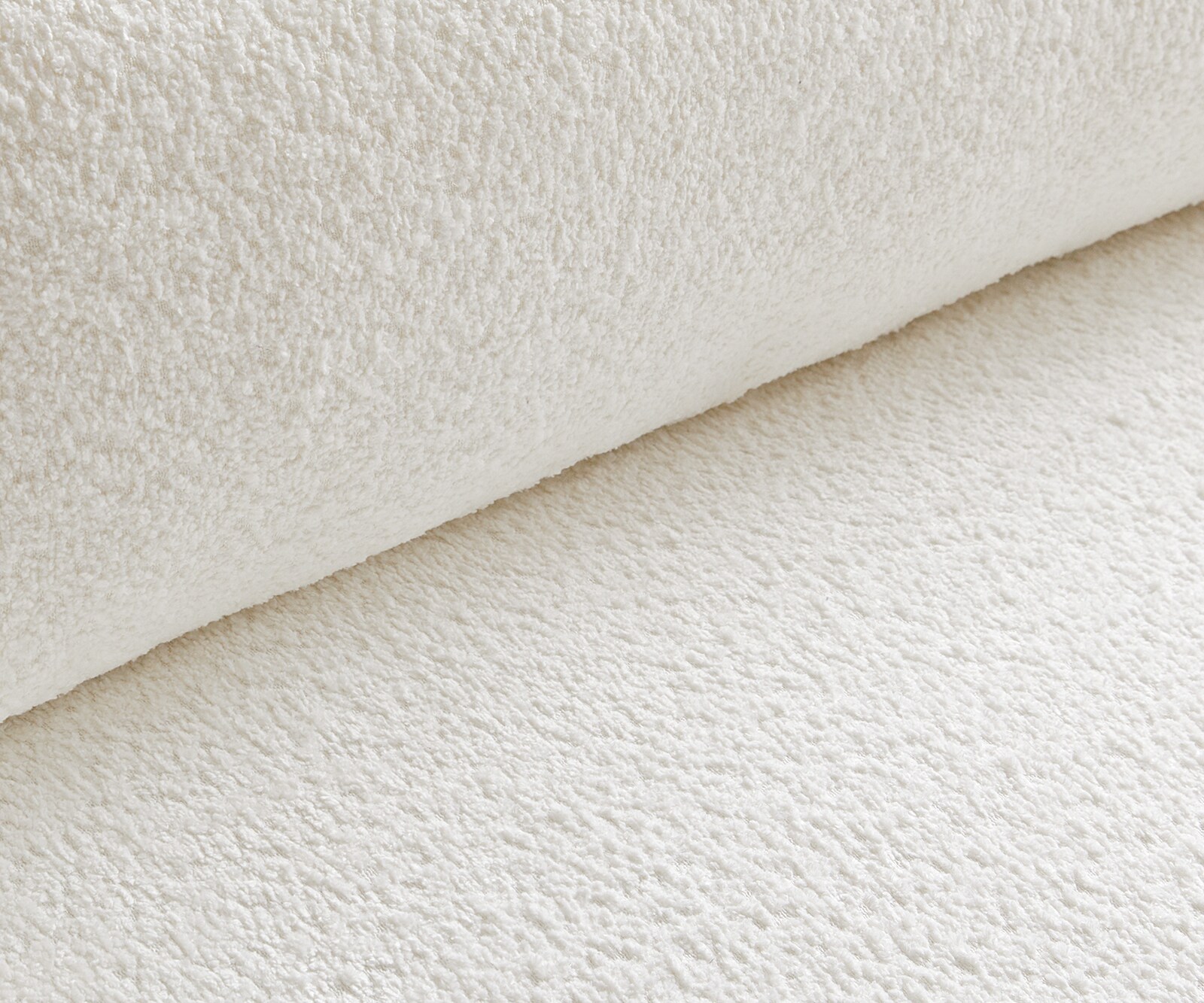 Ecksofa Sirpio XL 270x170 cm Bouclé Creme-Weiß Recamiere variabel mit Hocker 2