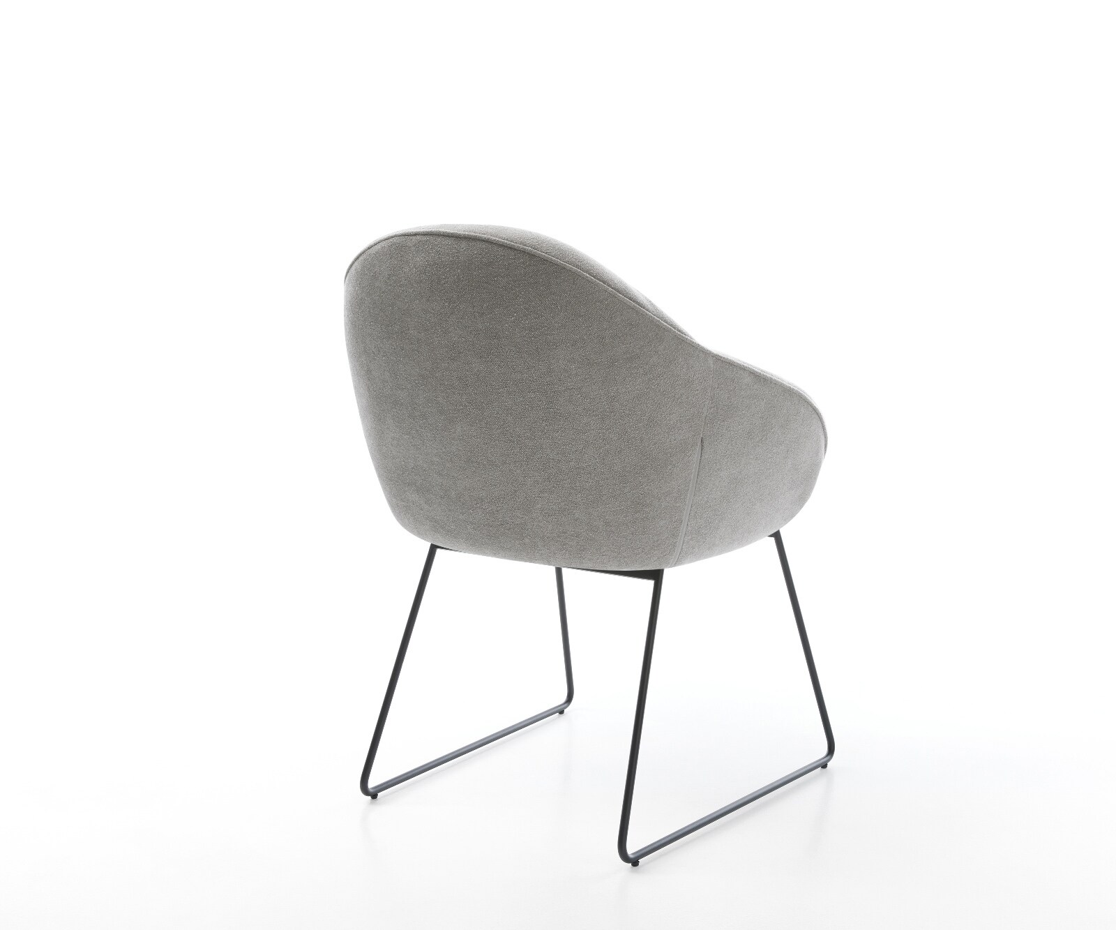 Chaise-de-salle-à-manger Gaio-Flex tissu structuré doux gris pied trapèze noir 5